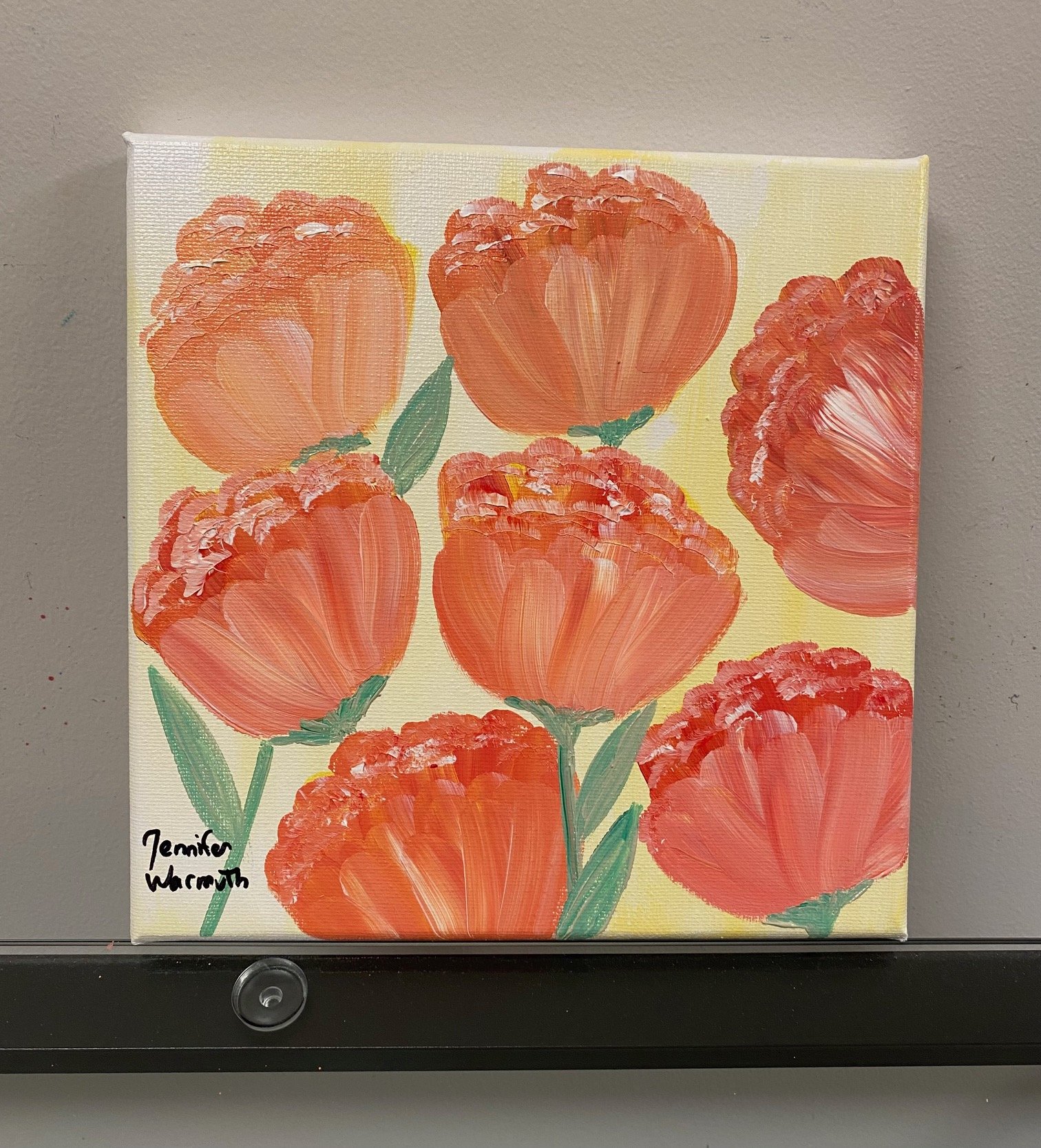 Gorgeous Floral Tulip Painting with Lovely Shades of Peach