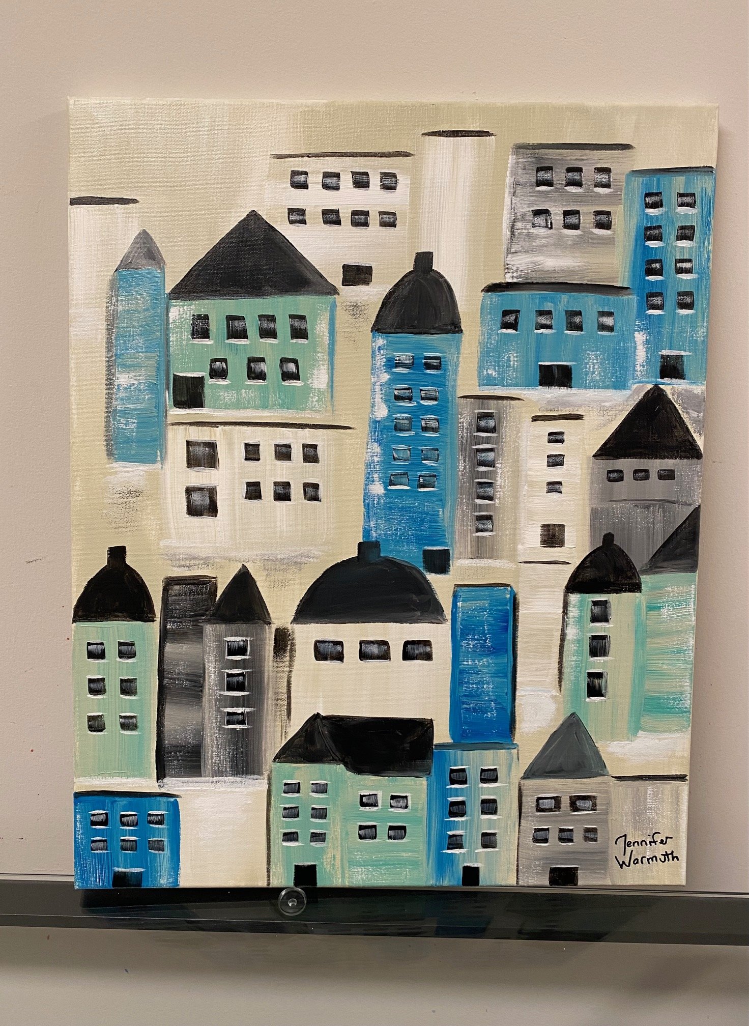 Gorgeous Village/City Scene Painting