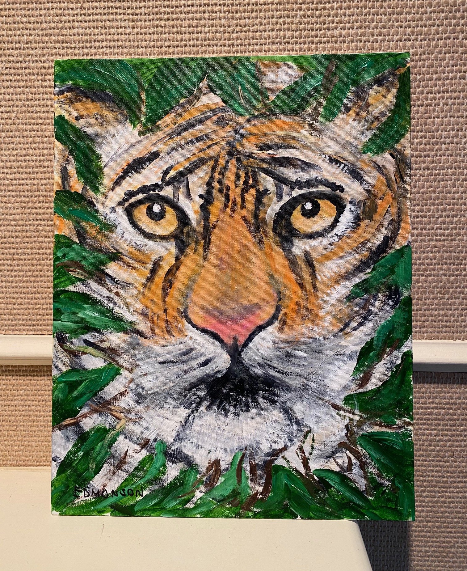 Beautiful, Original Tiger Painting by Sandra Edmonson