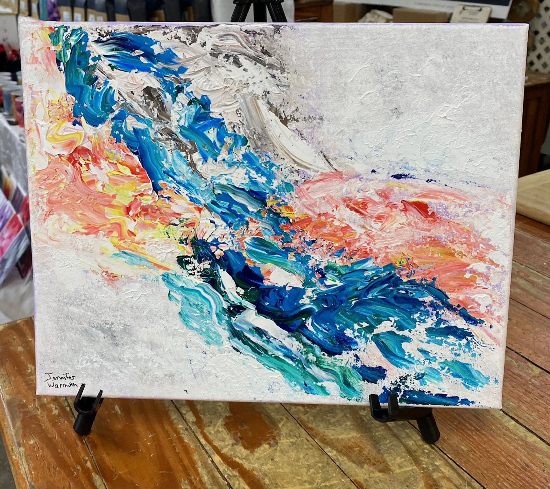 Beautiful, Original Abstract Palette Knife Painting "Abstract Nature"