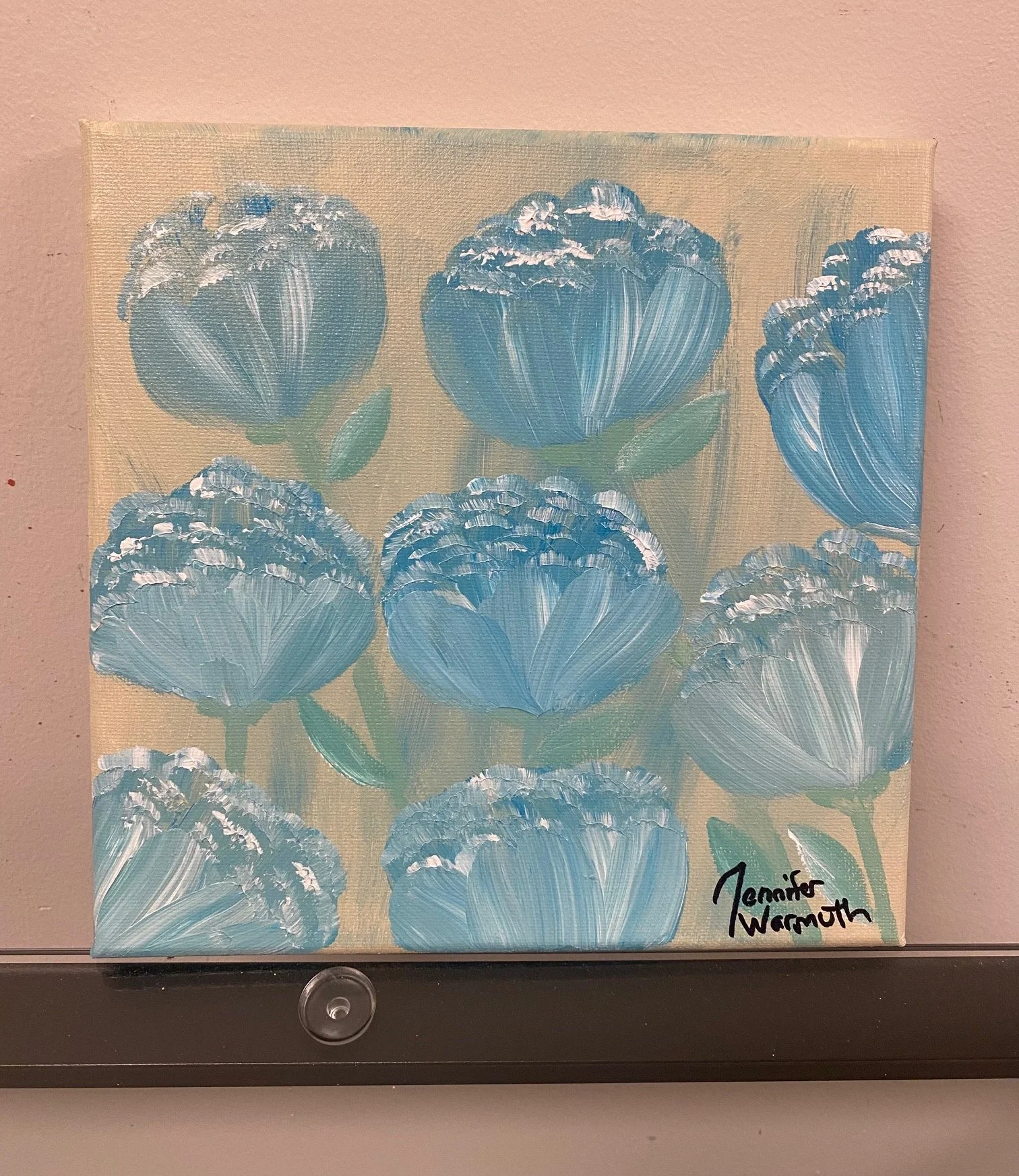 Gorgeous Floral Painting of Blue Tulips