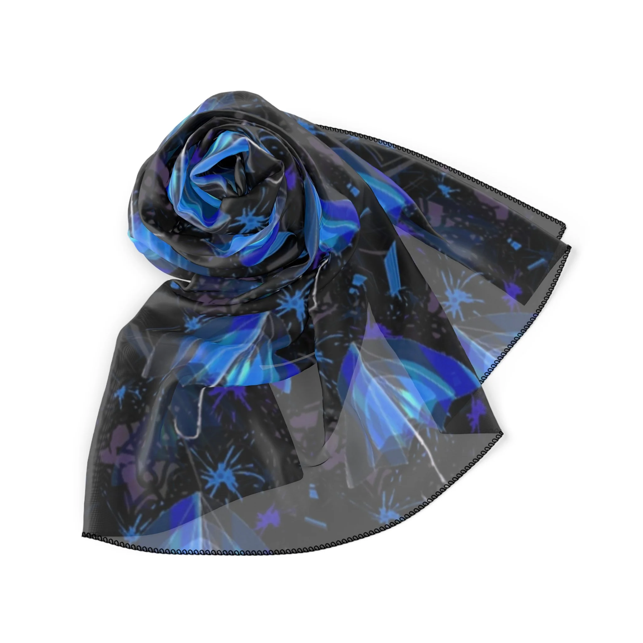 Cute Umbtrella Pattern Scarf Dark Folded.jpg
