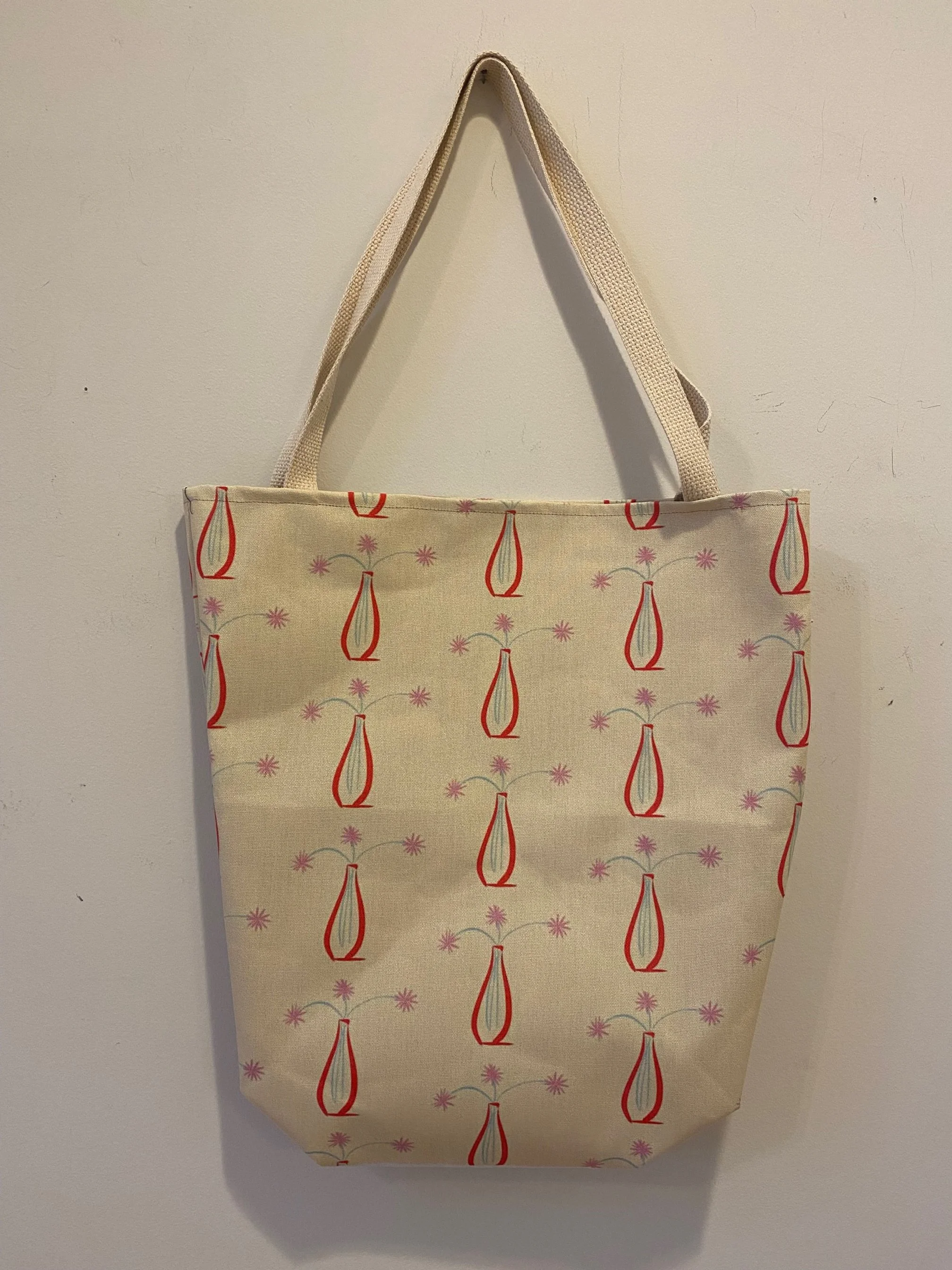 Beautiful Original Art Vase with Flowers Design Extra Large 18x18 Tote Bag