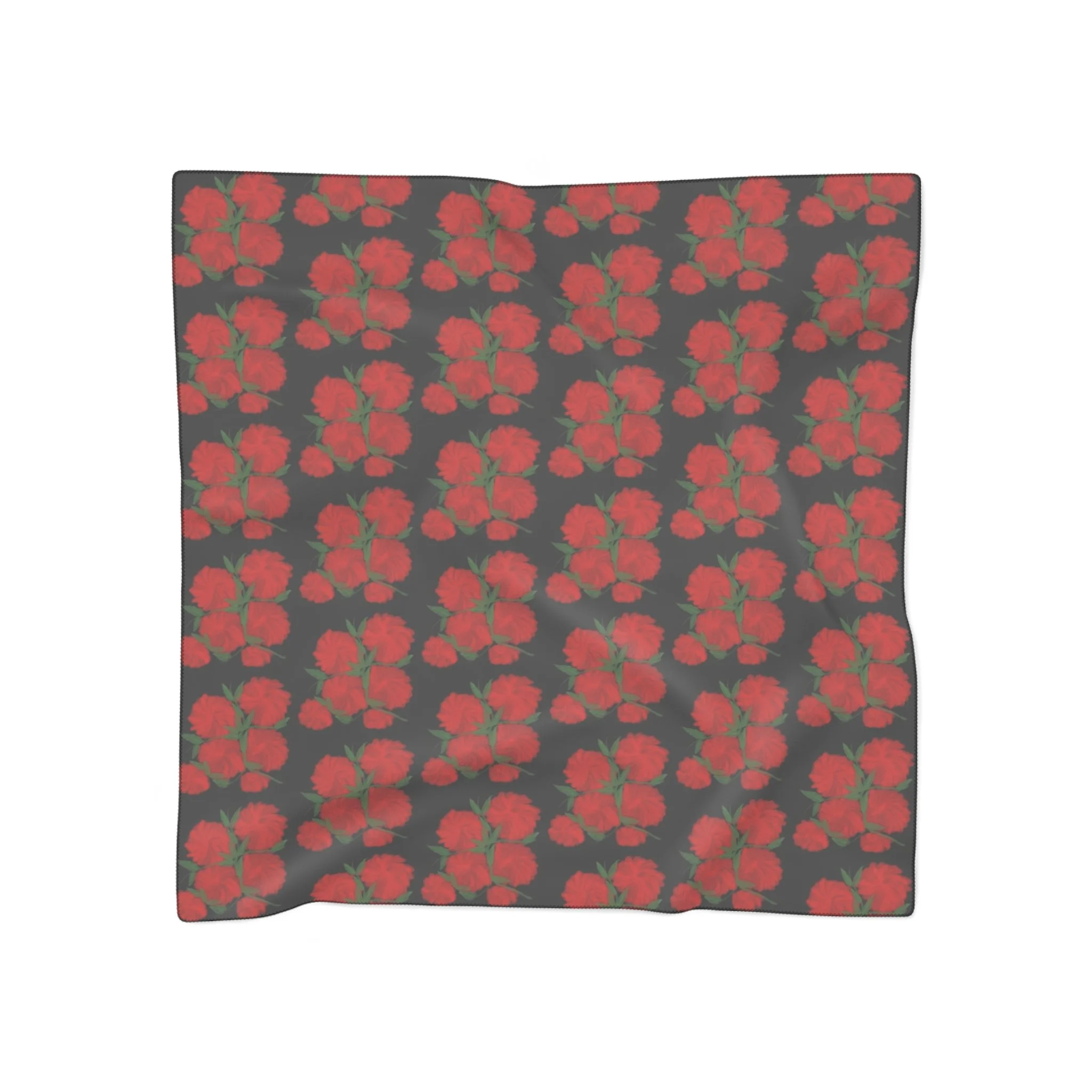 Beautiful Original Red Flower Pattern Art Scarf