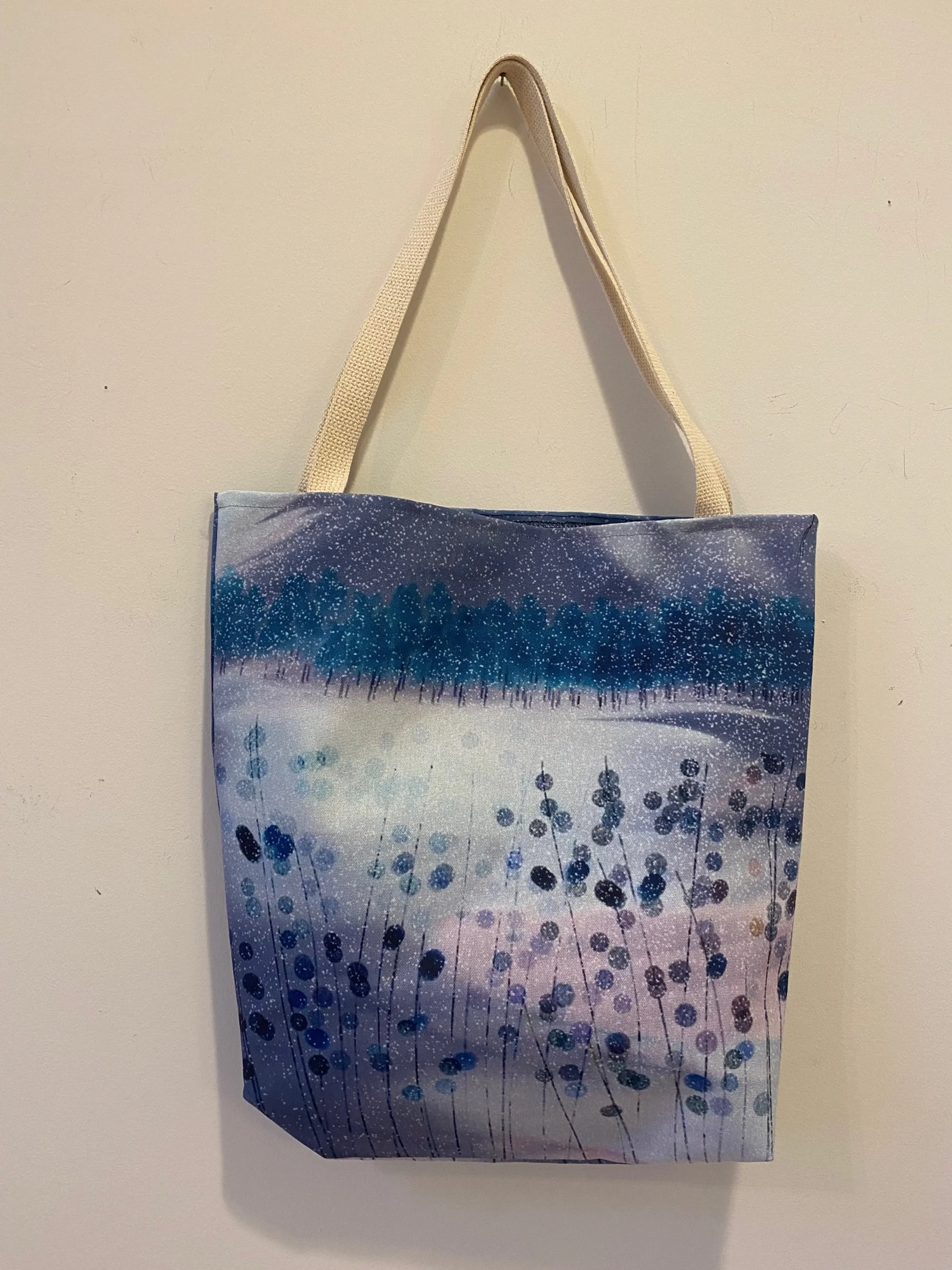 Beautiful Original Winter Landscape Art Design Extra Large 18x18 Tote Bag