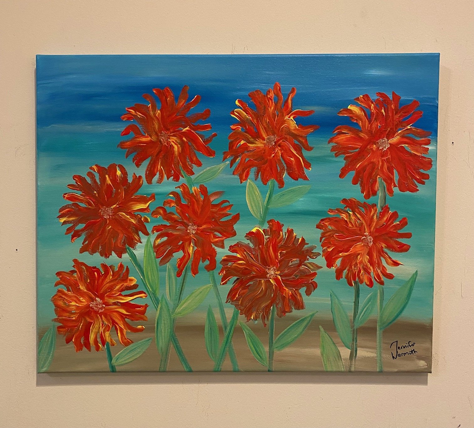 Beautiful, Original Chrysanthemum Flowers Painting