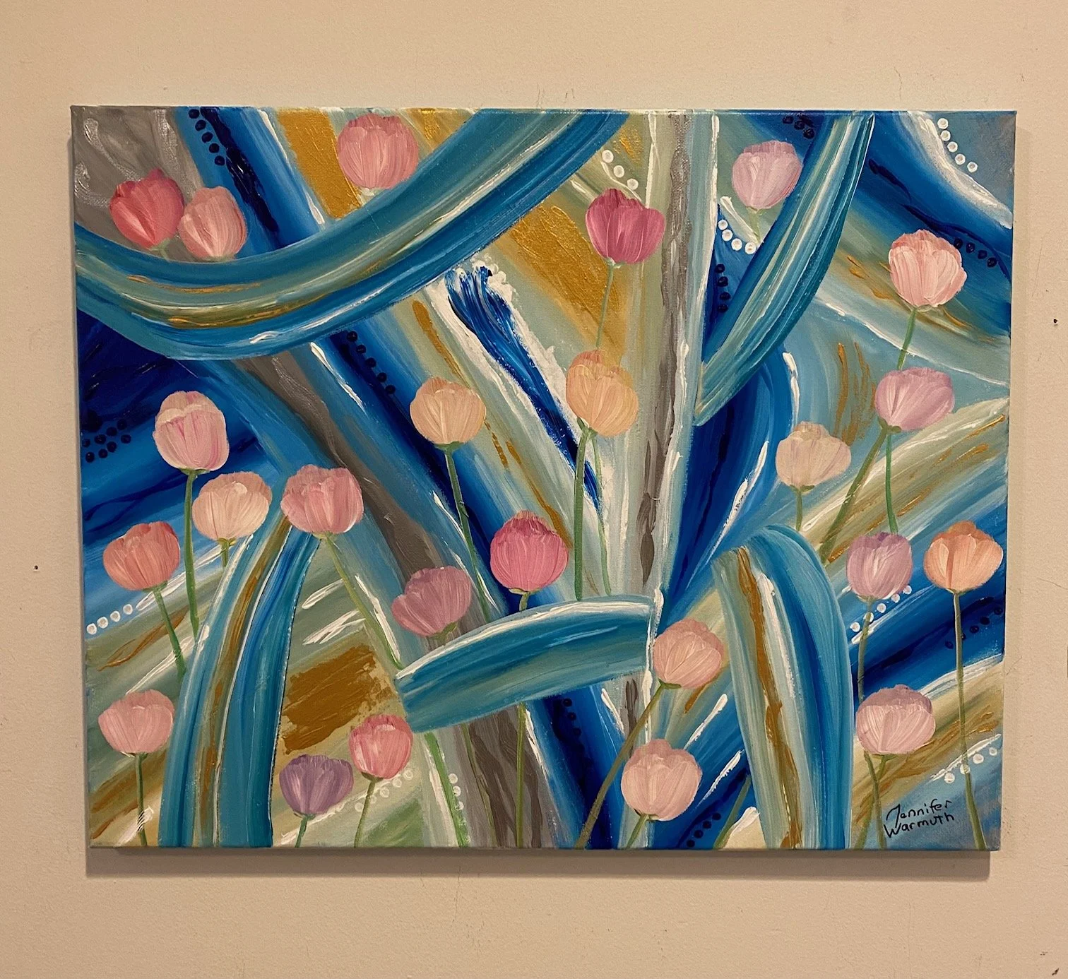Beautiful, Original Floral Abstract Painting