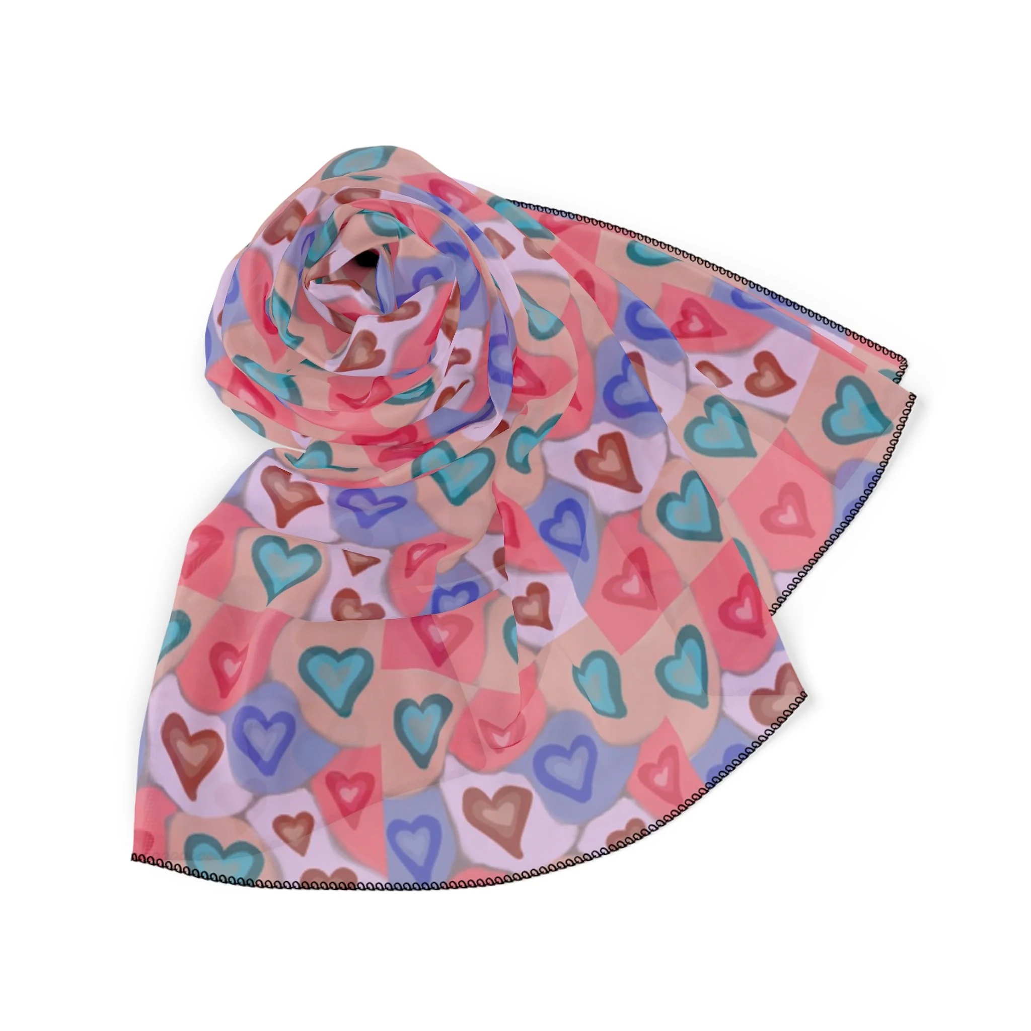 Cute Heart Pattern Scarf Folded.jpg