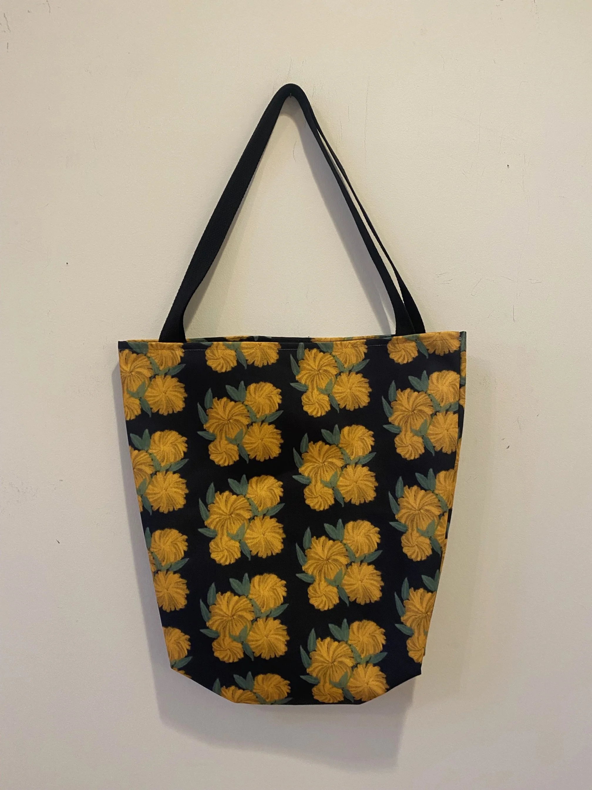 Beautiful Original Yellow Flower Design Extra Large 18x18 Tote Bag