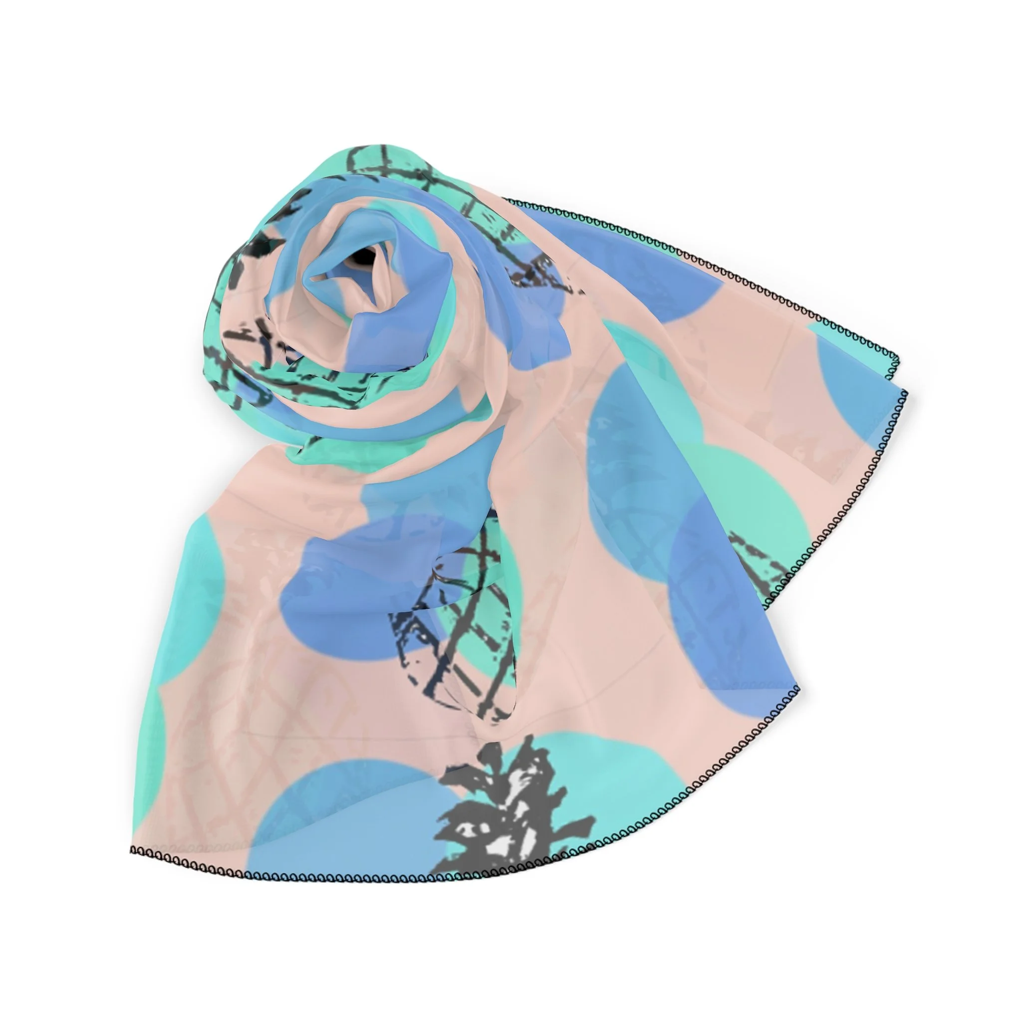 Mid Century Modern Pineapple Pattern Scarf Folded.jpg