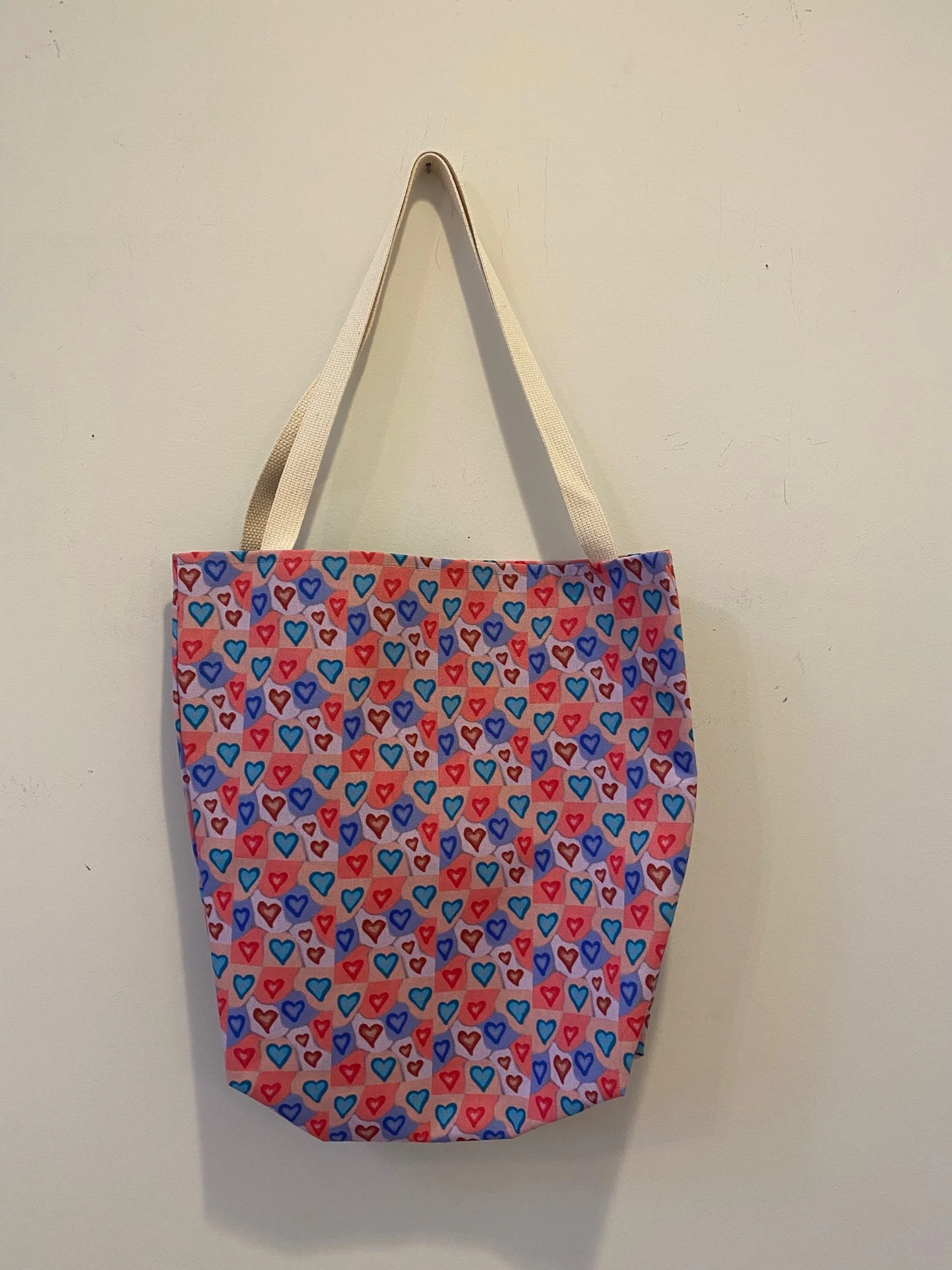 Beautiful Original Art Cute Heart Pattern Extra Large 18x18 Tote Bag