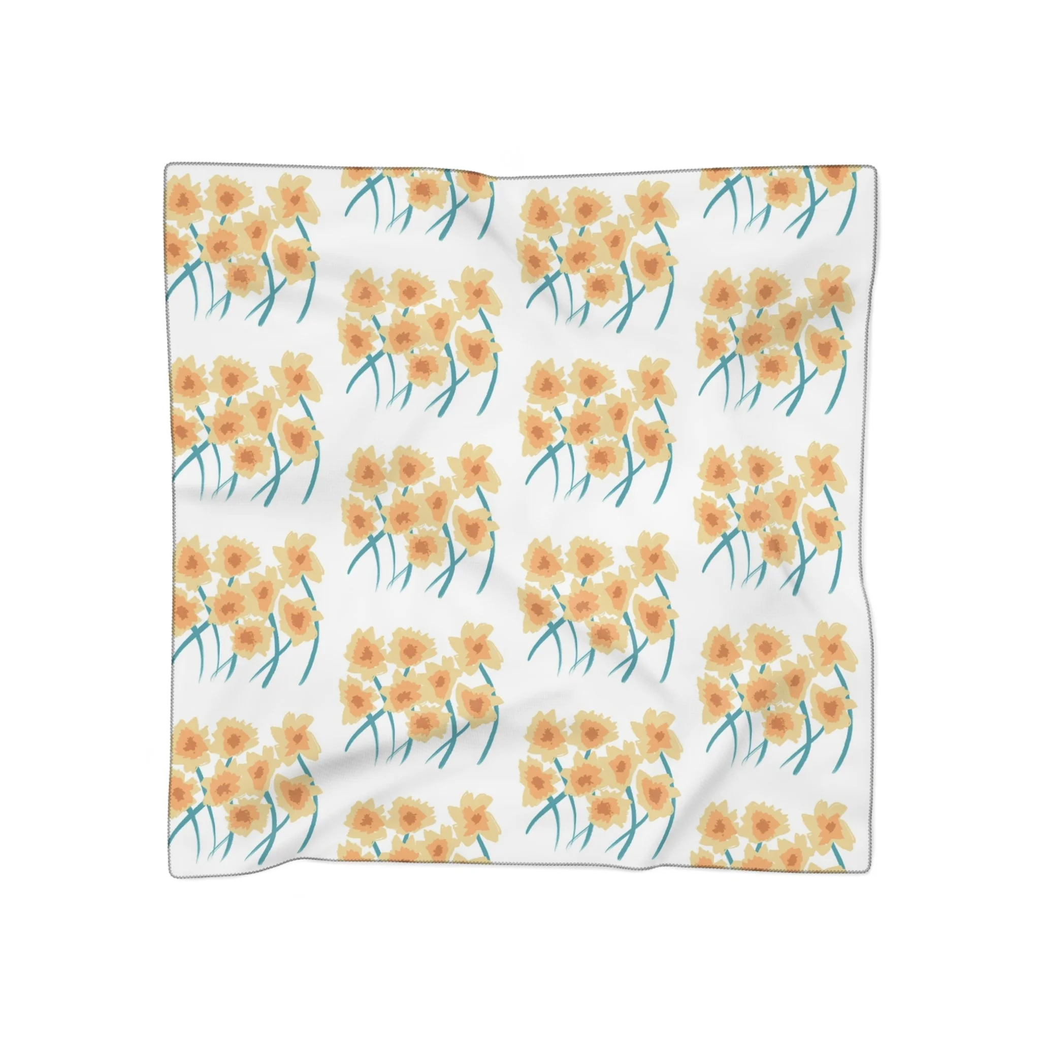 Beautiful Original Yellow Flower Design Art Scarf