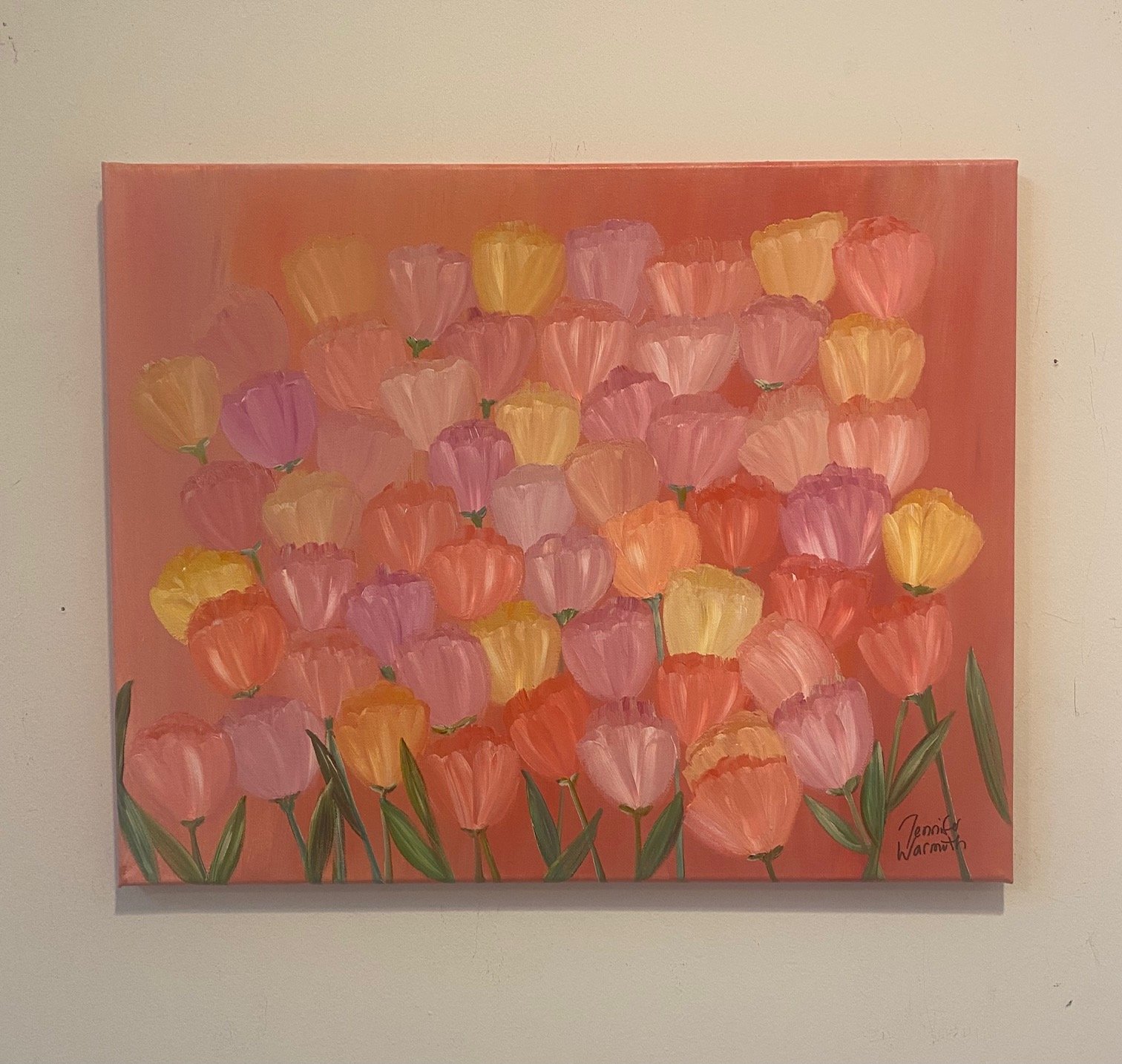Beautiful, Original Tulip Painting, Stunning Colors