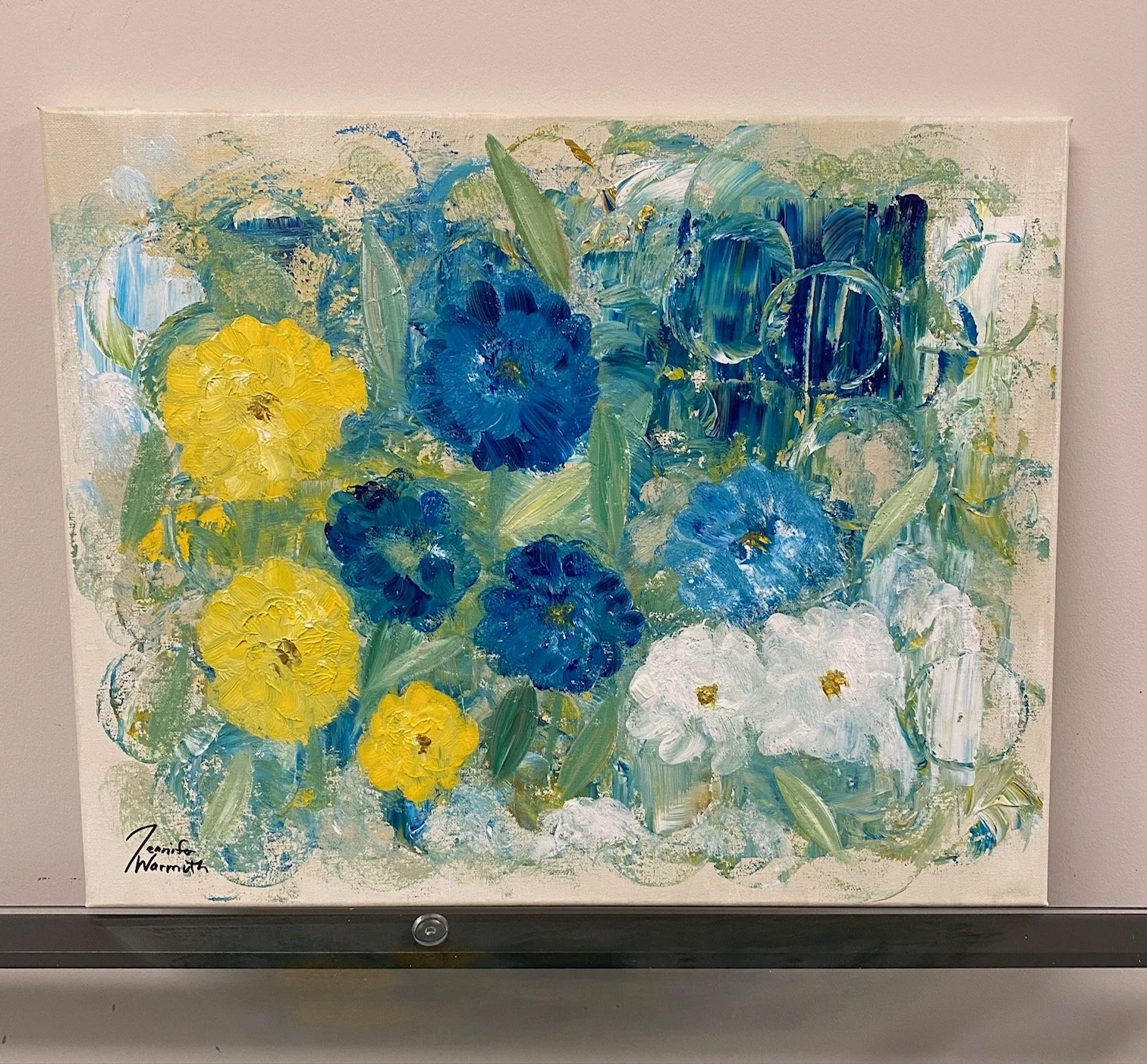 Gorgeous and Very Unique Abstract Floral Painting