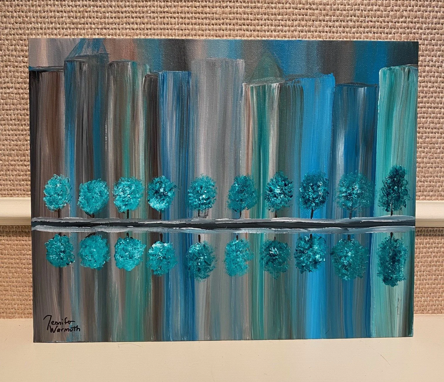 Beautiful, Original Abstract City Painting with a Modern Flair