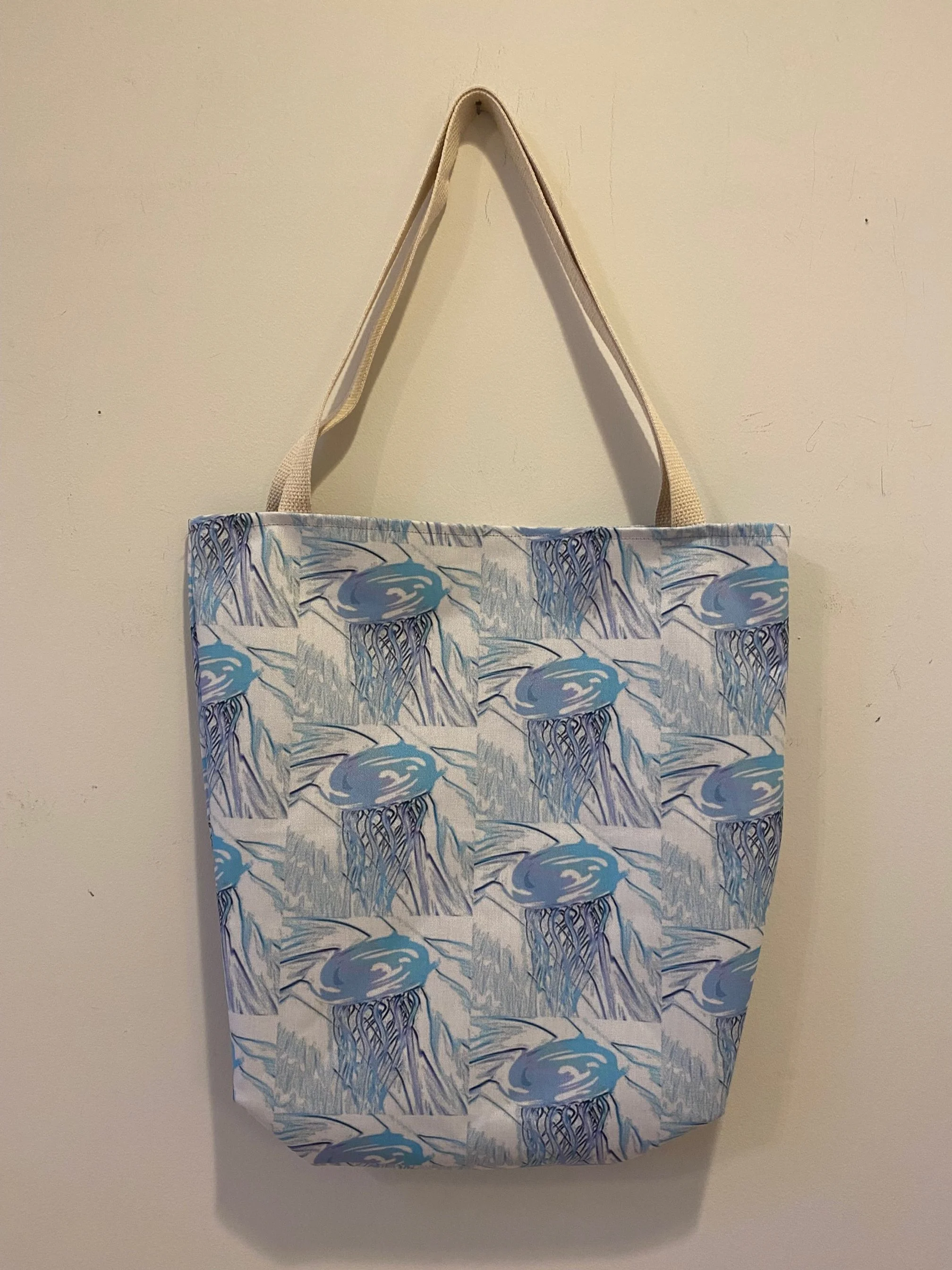 Beautiful Original Jellyfish Pattern Design Art Extra Large 18x18 Tote Bag
