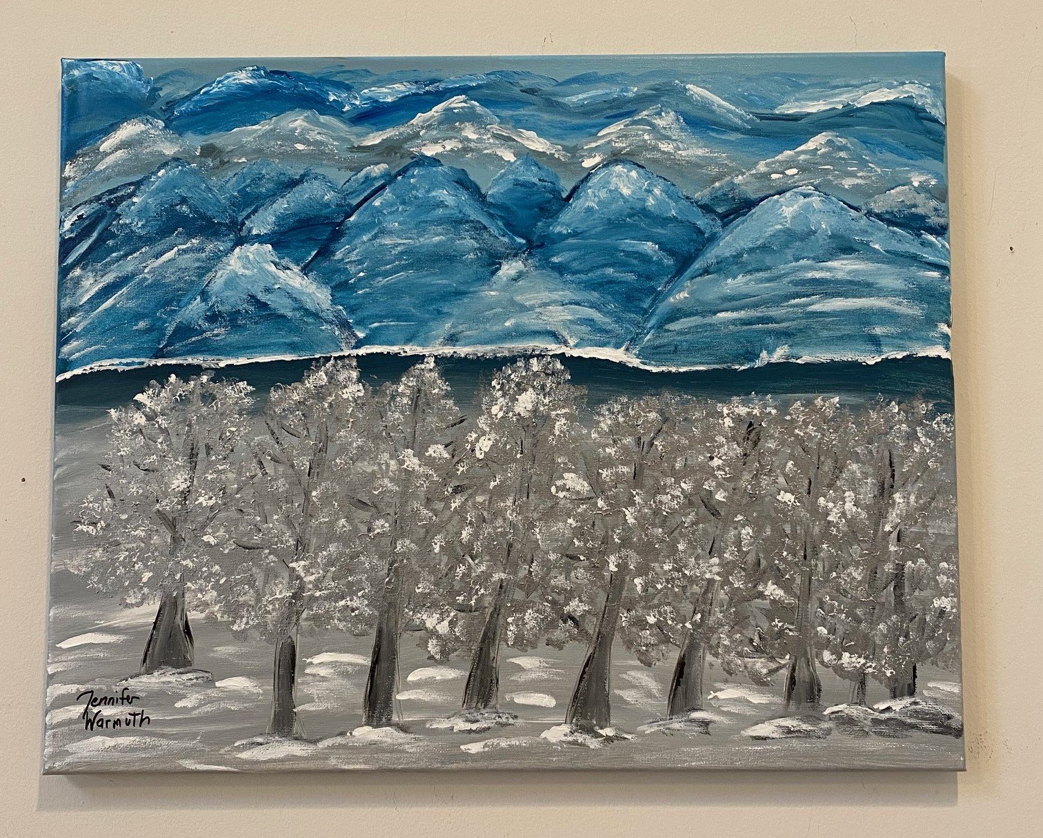 Beautiful Original Winter Landscape Painting with a Modern Flair
