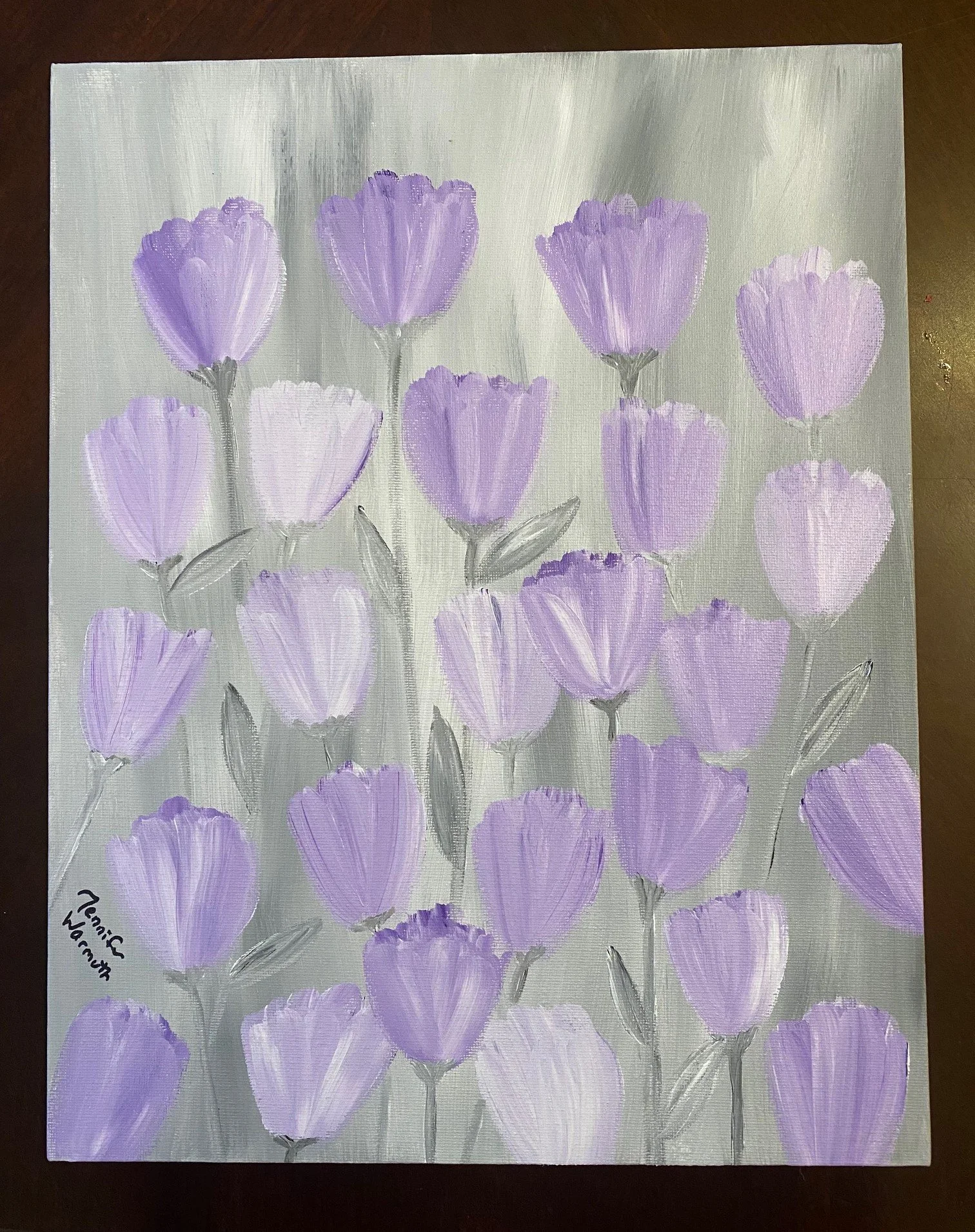 Beautiful original Lavender Tulips Painting