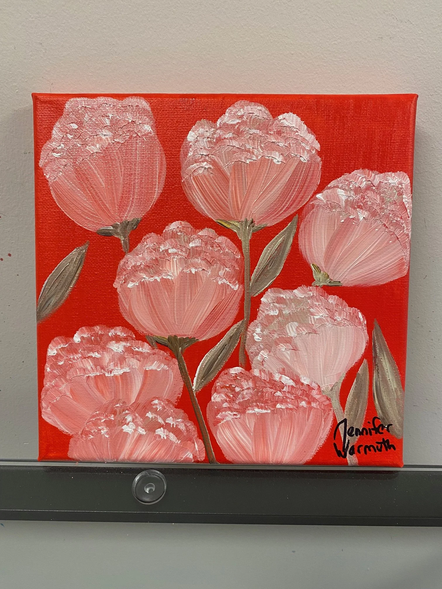 Small Pink Flowers on Red Background.jpg