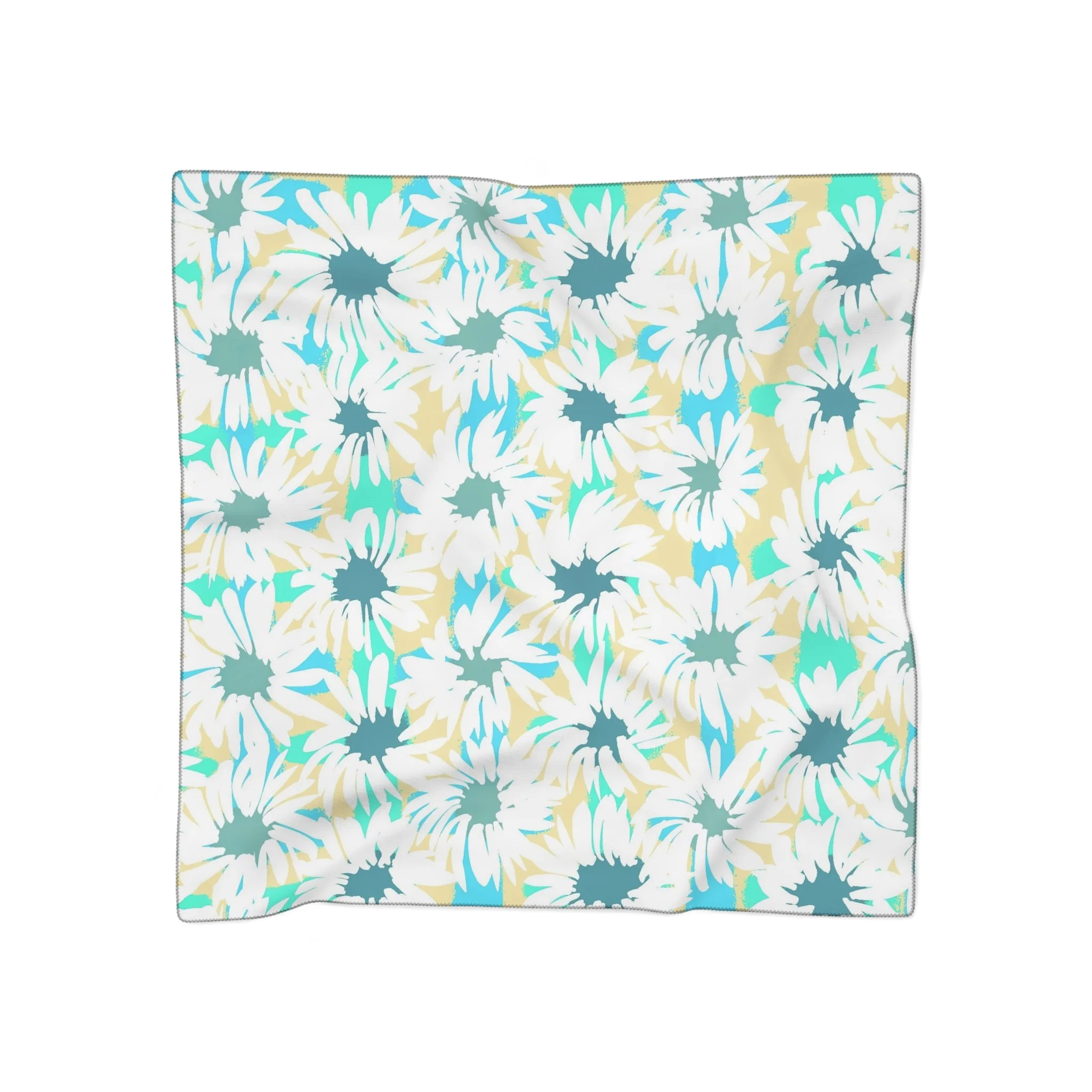 Beautiful Original White Flower Pattern Art Scarf