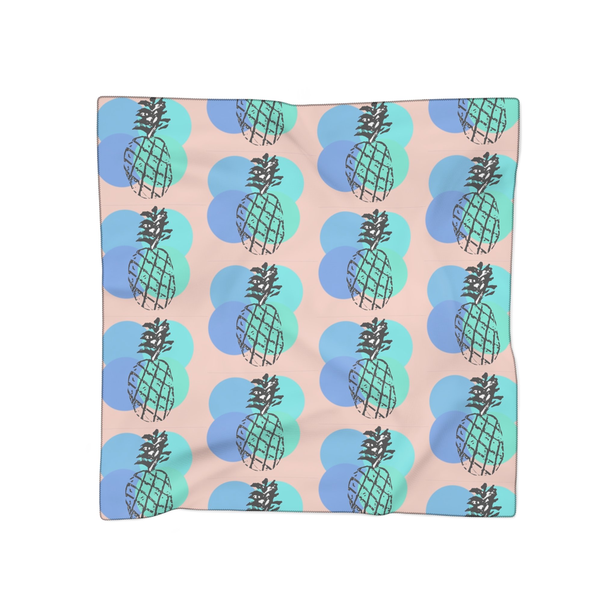 Beautiful Original Mid Century Modern Pineapple Design Art Scarf