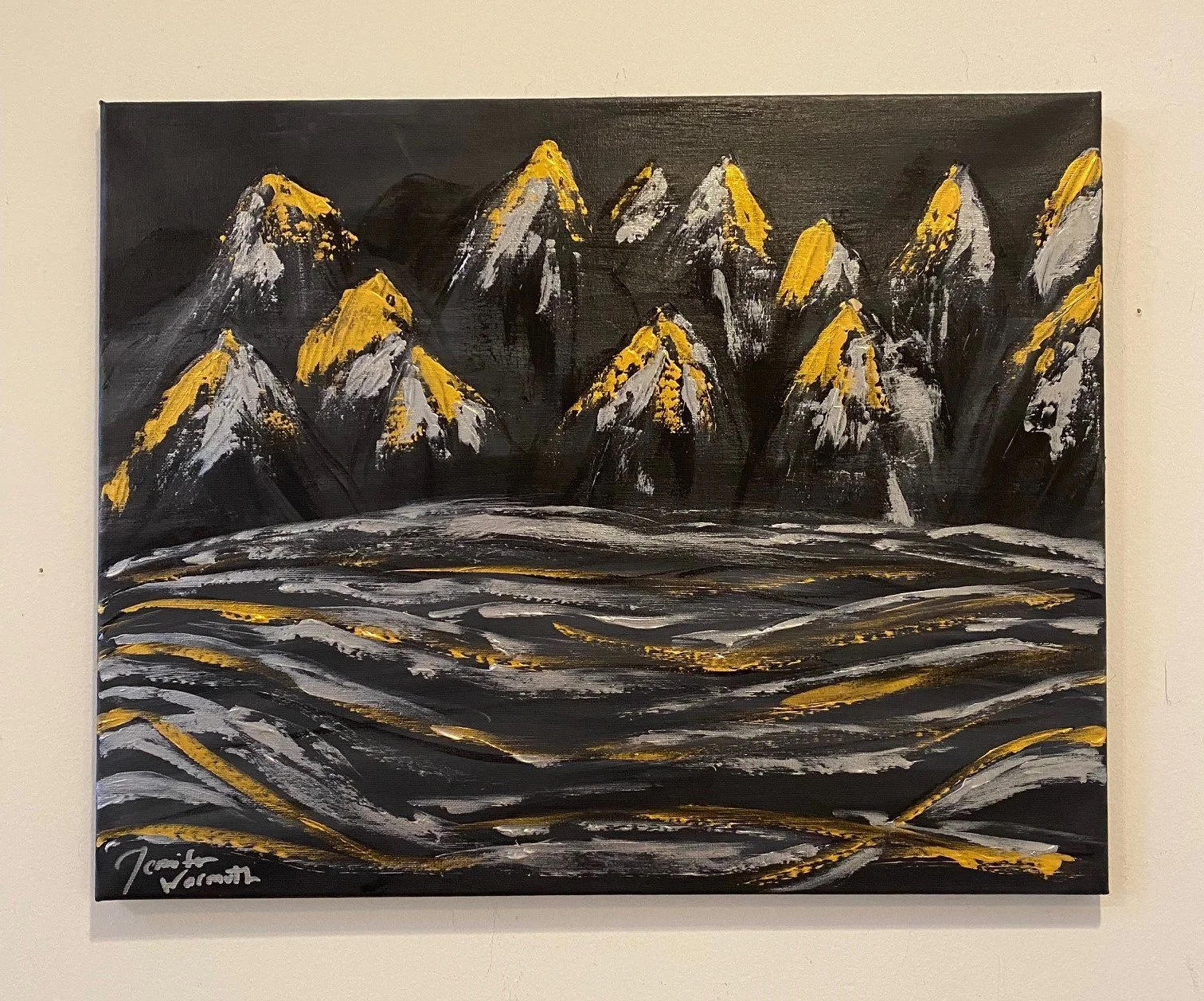 Beautiful, Original Abstract Mountain Landscape Painting