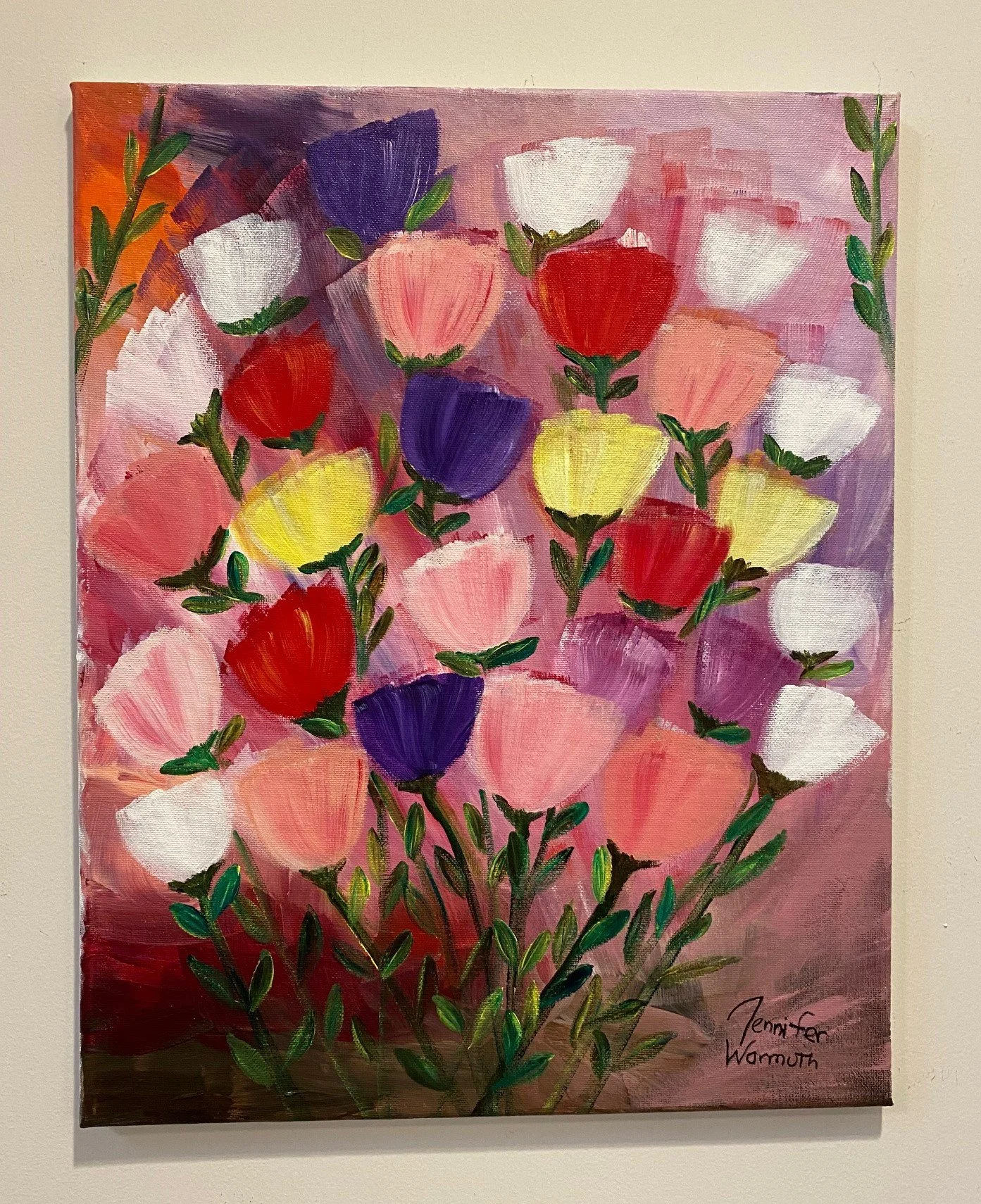 Beautiful, Original Floral Painting, Stunning Colors