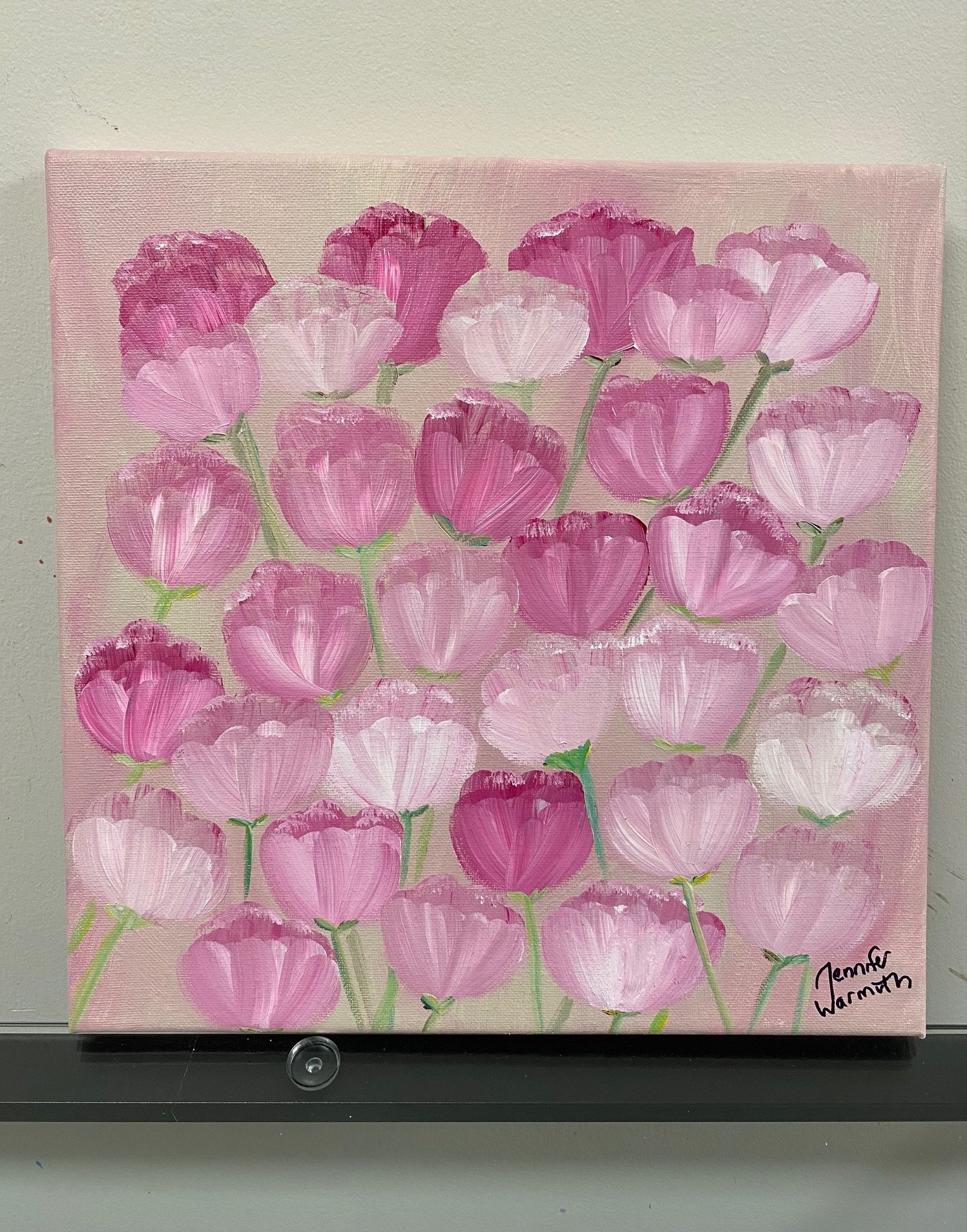 Beautiful Floral Tulip Painting with Stunning Shades of Pink