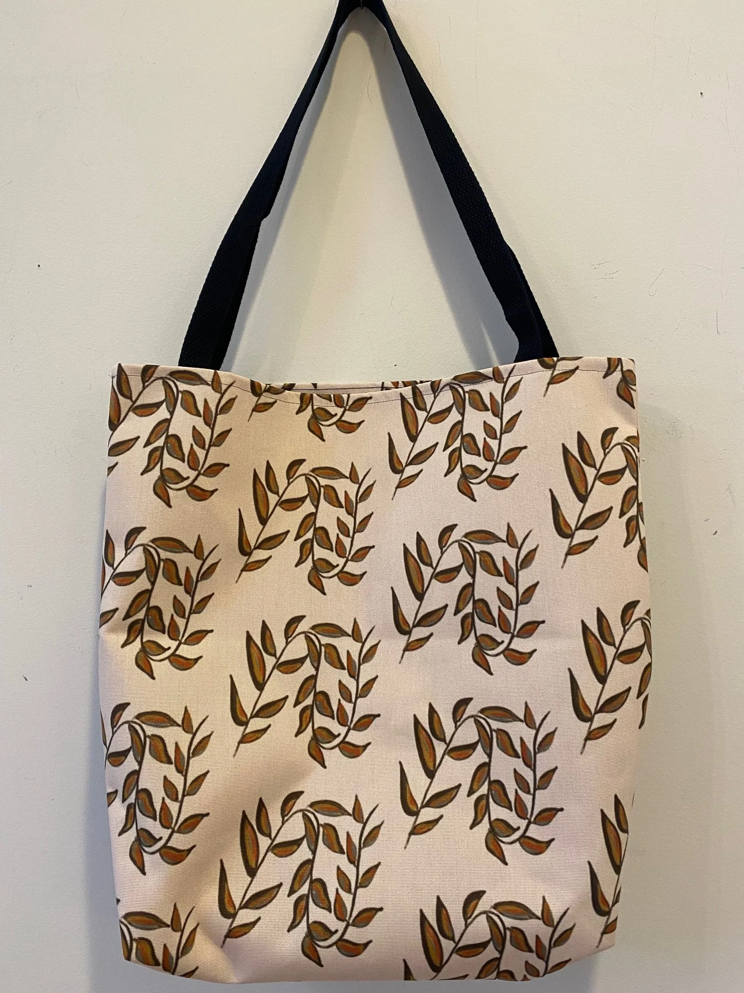Beautiful Original Leaf and Branch Pattern Large Tote Bag