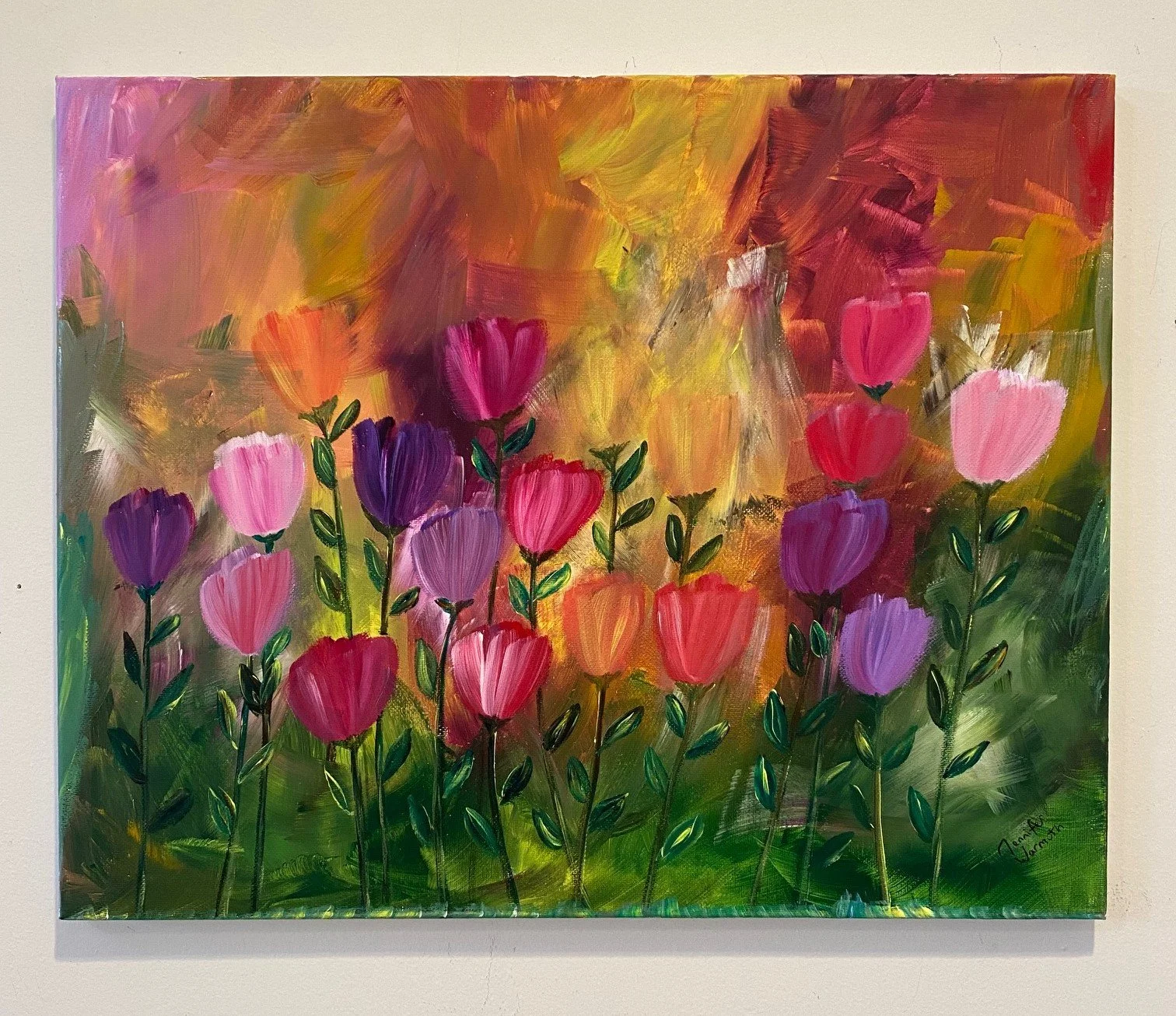 Beautiful, Original Abstract Floral Painting