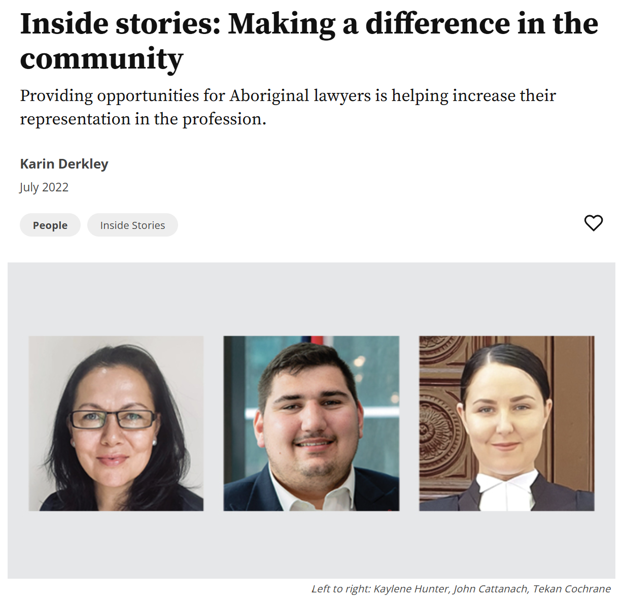Inside stories: Making a difference in the community
