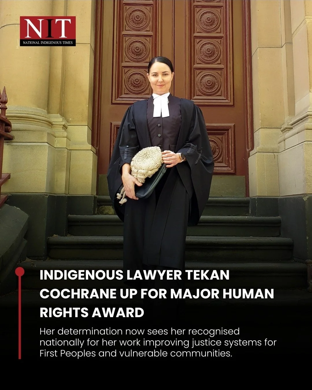 Kooma, Yuwaalaraay and Torres Strait lawyer Tekan Cochrane up for major Human Rights award