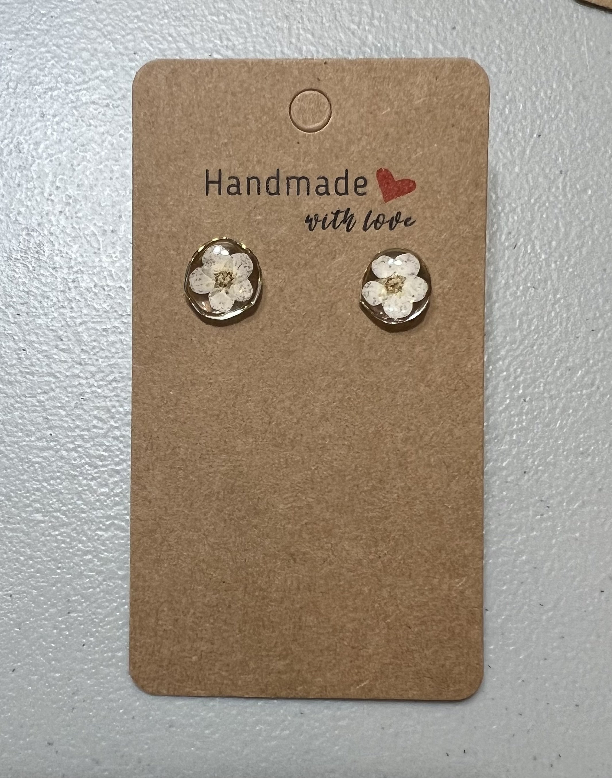 Small White Flower Stud Earring