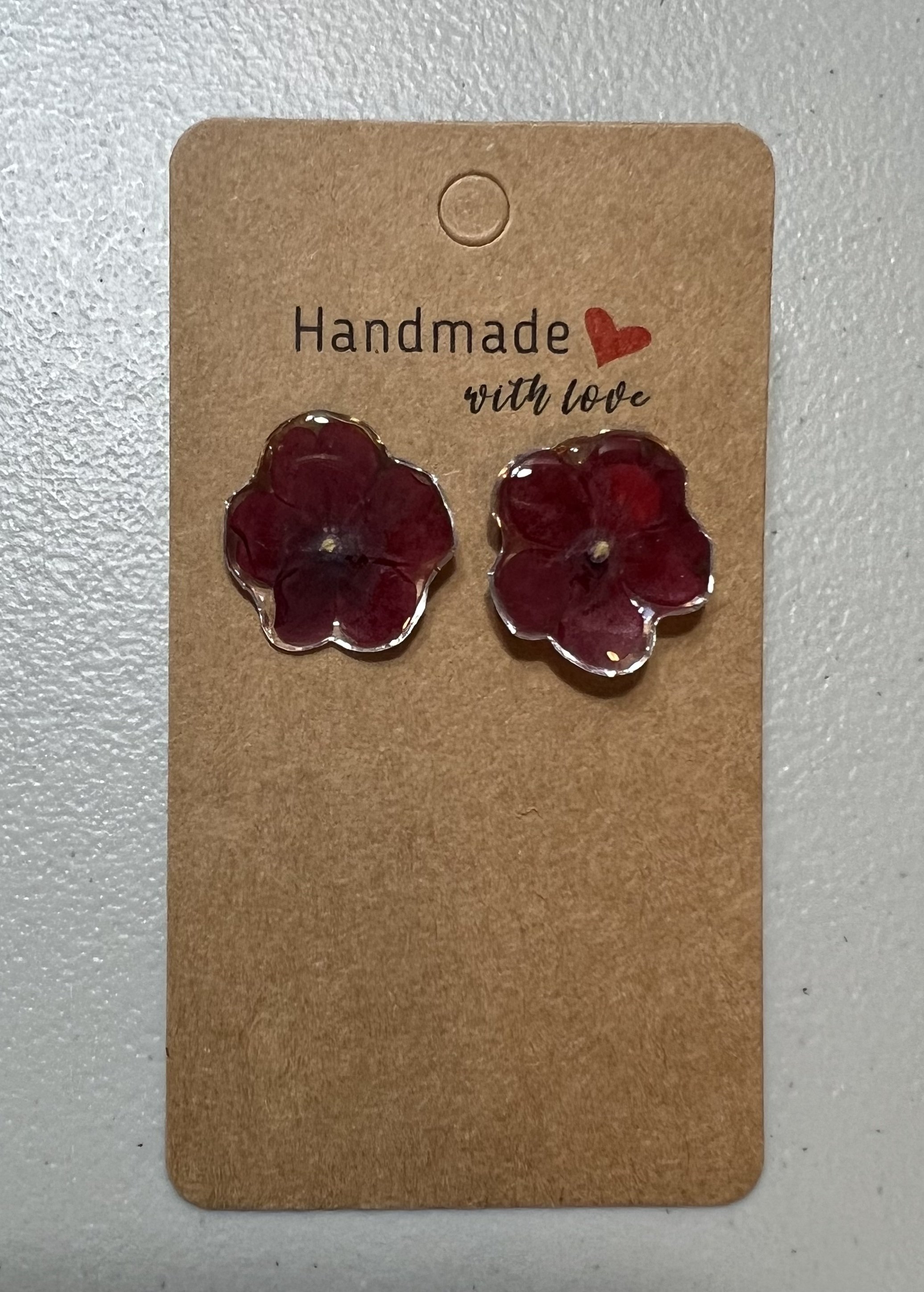Burgundy Stud Earrings