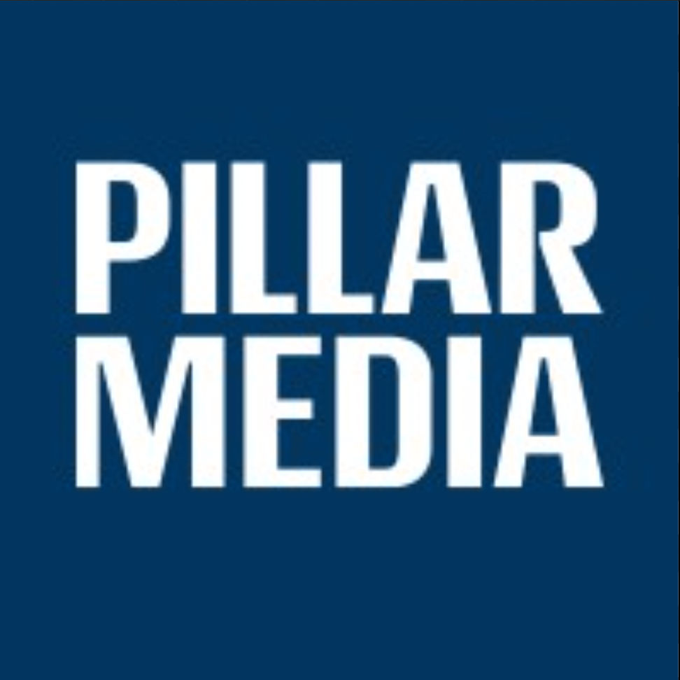 Pillar Media logo in white text on a dark blue background