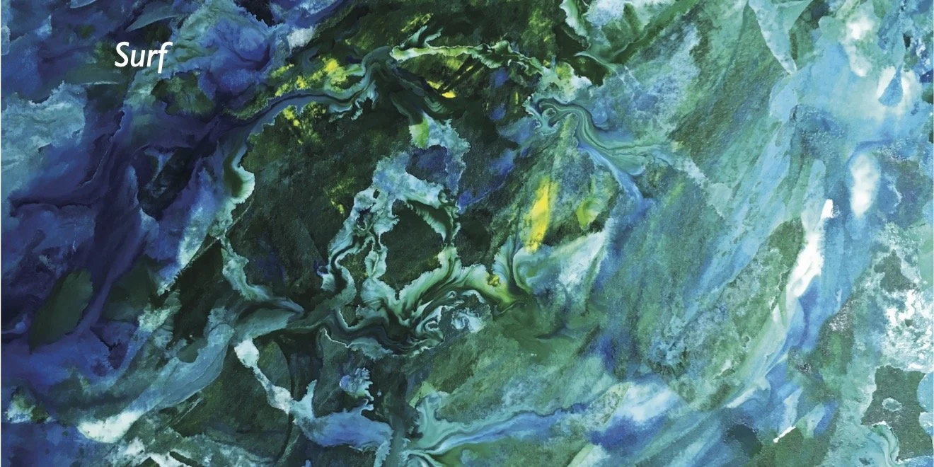 A back option for a 2"x3.5" business card – with the DPL painting 'Surf'