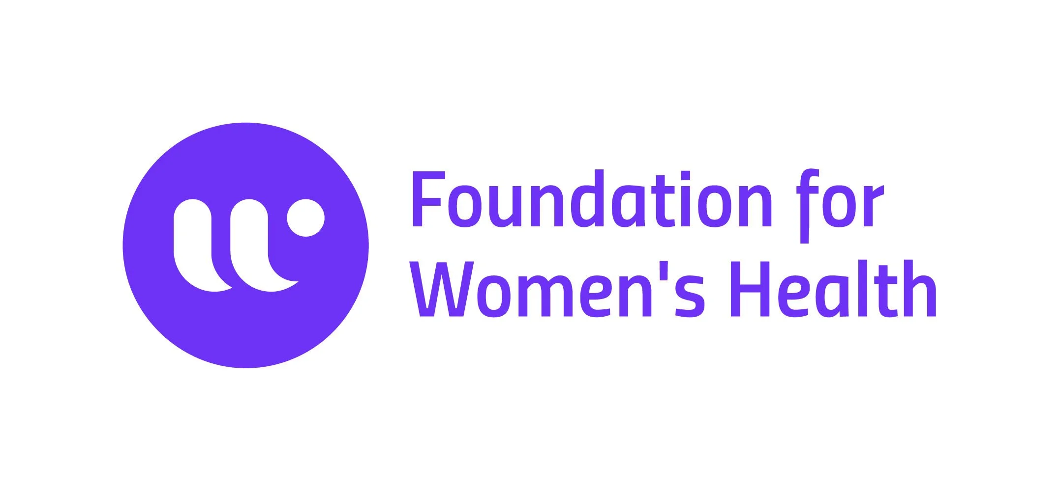 Logo of the Foundation for Women's Health, featuring a purple circle with a stylized white symbol inside and the organization's name in purple text to the right.