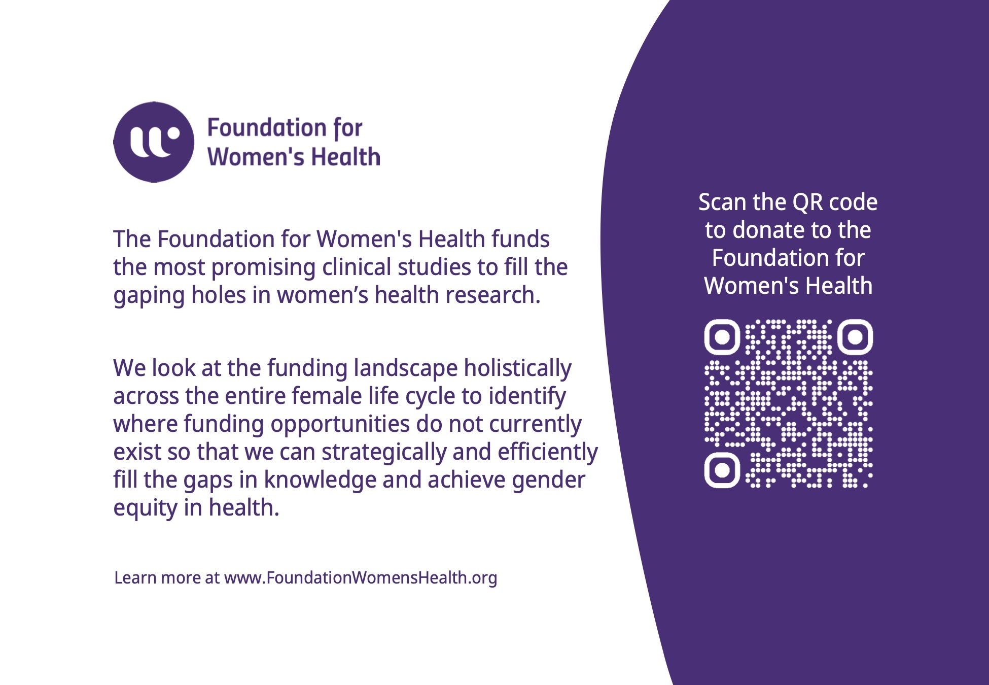 A 4"x6" printed postcard, used to entice for donations at fundraising events. 