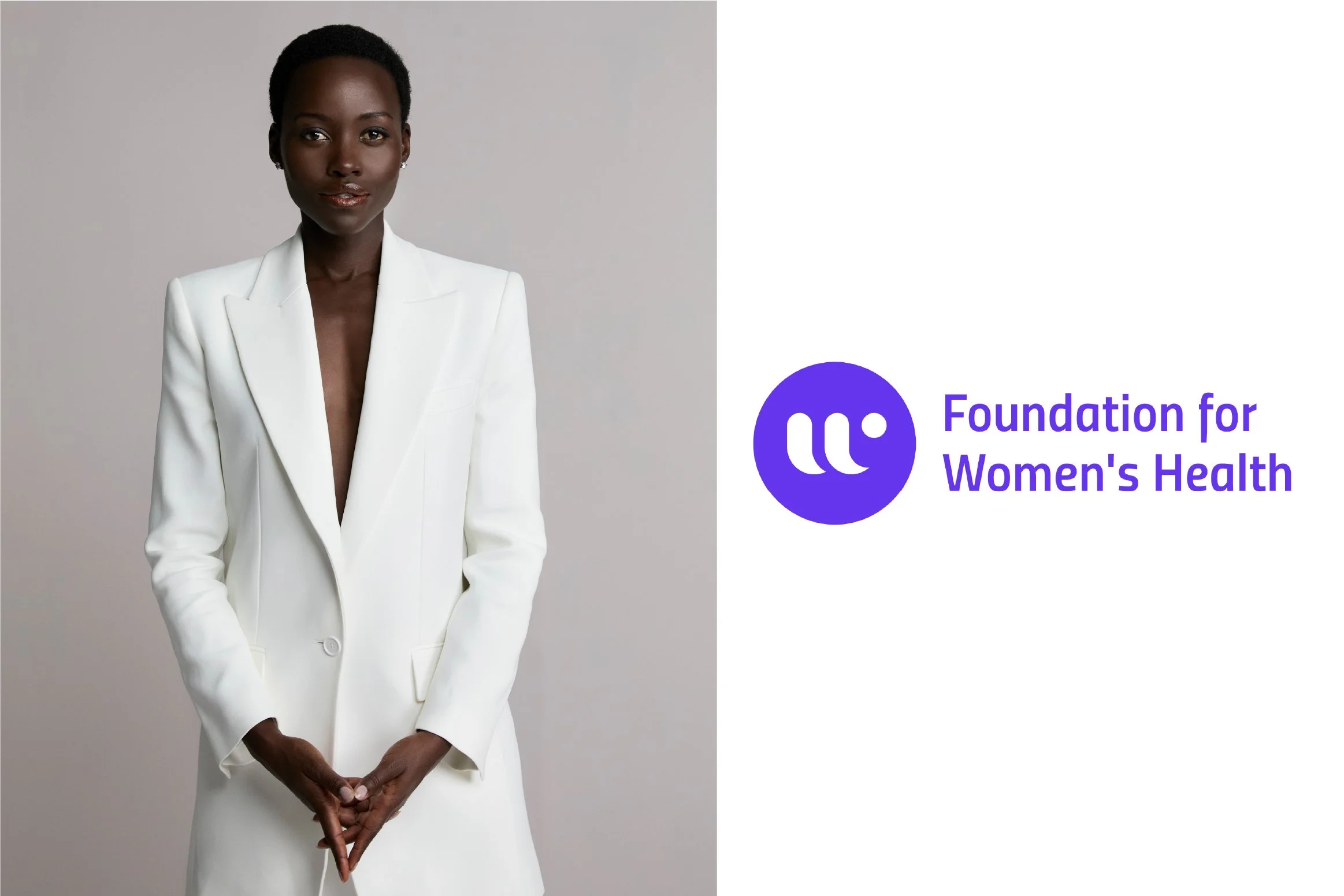 A digital media banner, designed to accompany the press release for the FWH x Lupita Nyong'o Uterine Fibroid Research Fund. 