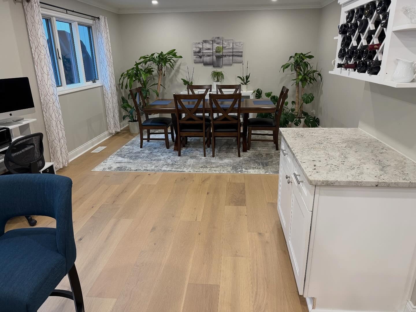 Engineering hardwood glue down