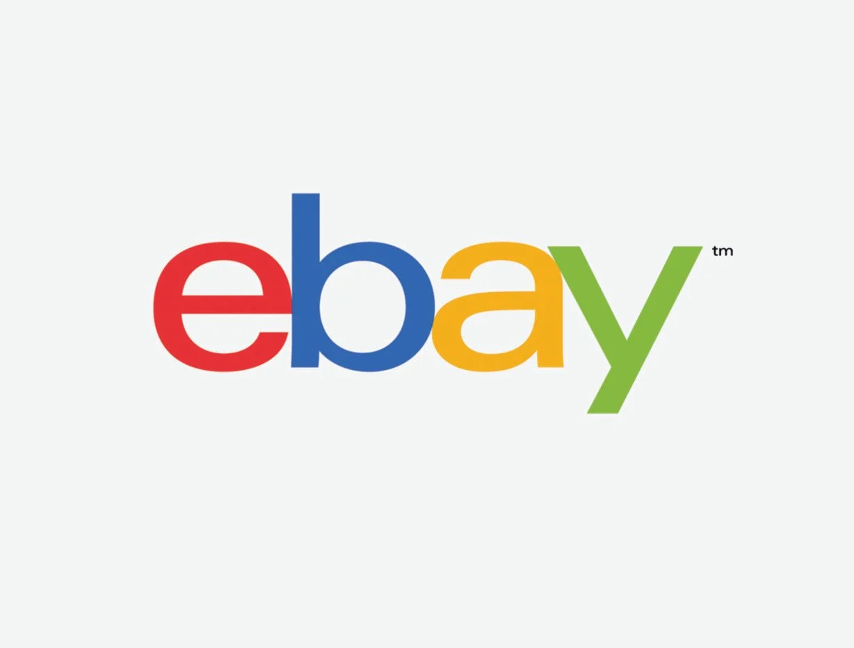 The eBay logo with colorful letters on a white background.