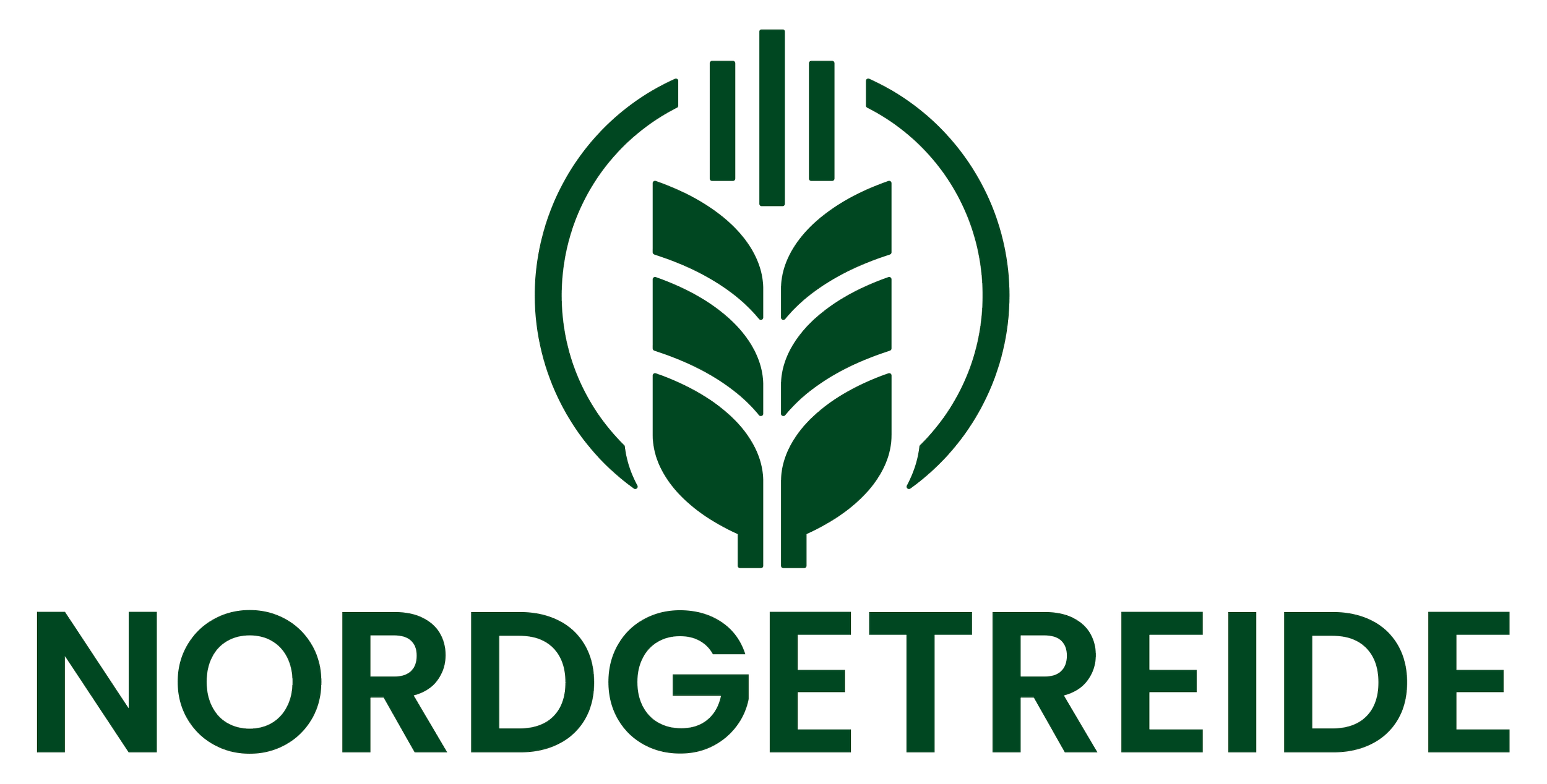 Logo mit stilisiertem Weizen und dem Text 'NORDGETREIDE' in dunklem Grün.