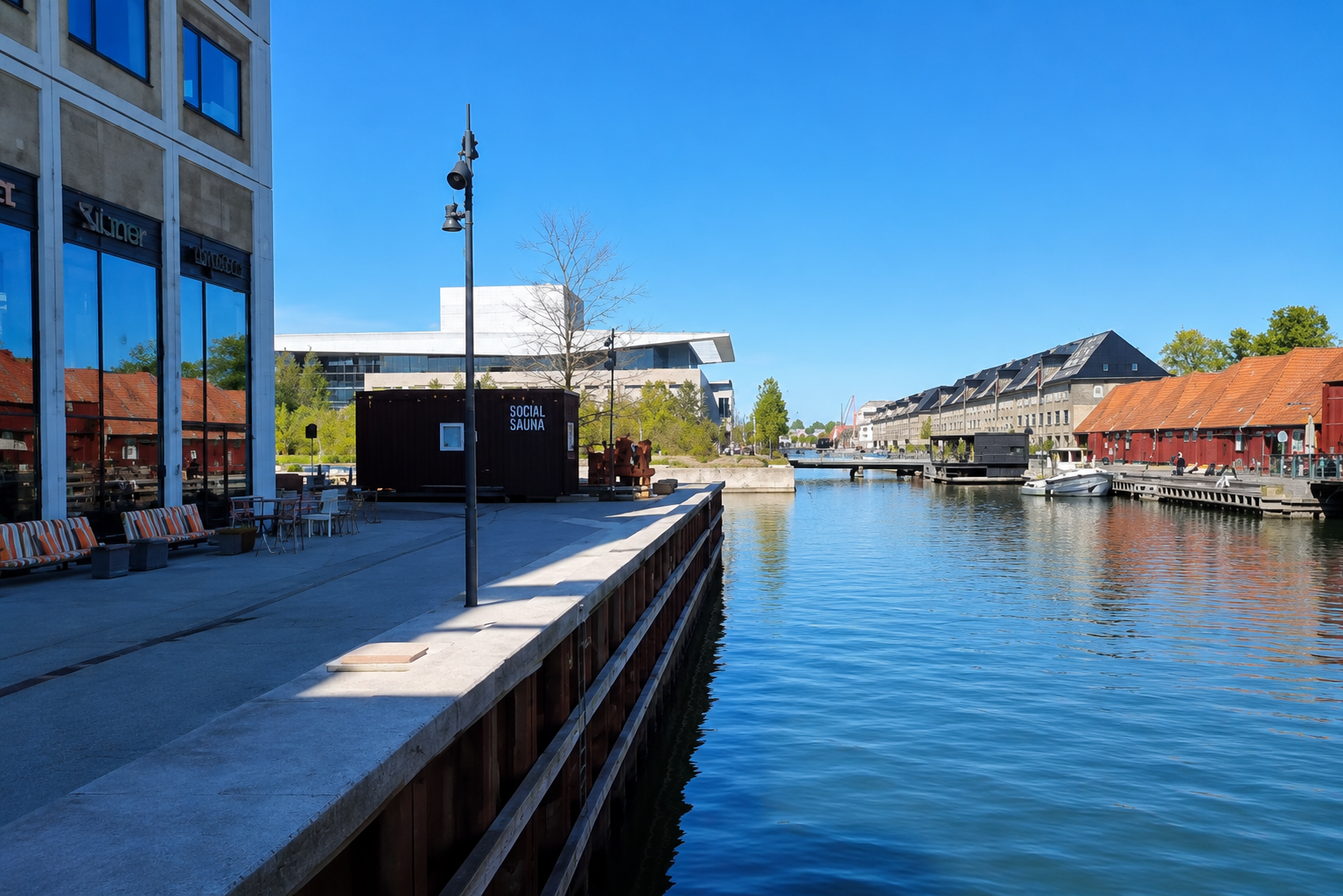 Social Sauna Papirøen in Copenhagen offering waterfront saunagus rituals and Nordic wellness experiences
