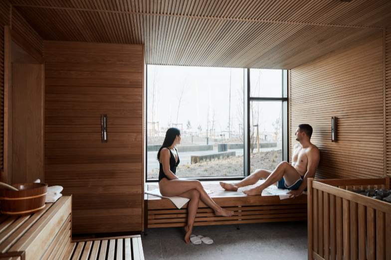 Nordic spa and sauna experience at Scandic CPH Strandpark near Copenhagen waterfront.