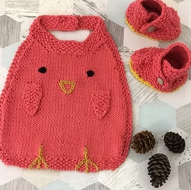 Robin Bib and Booties
