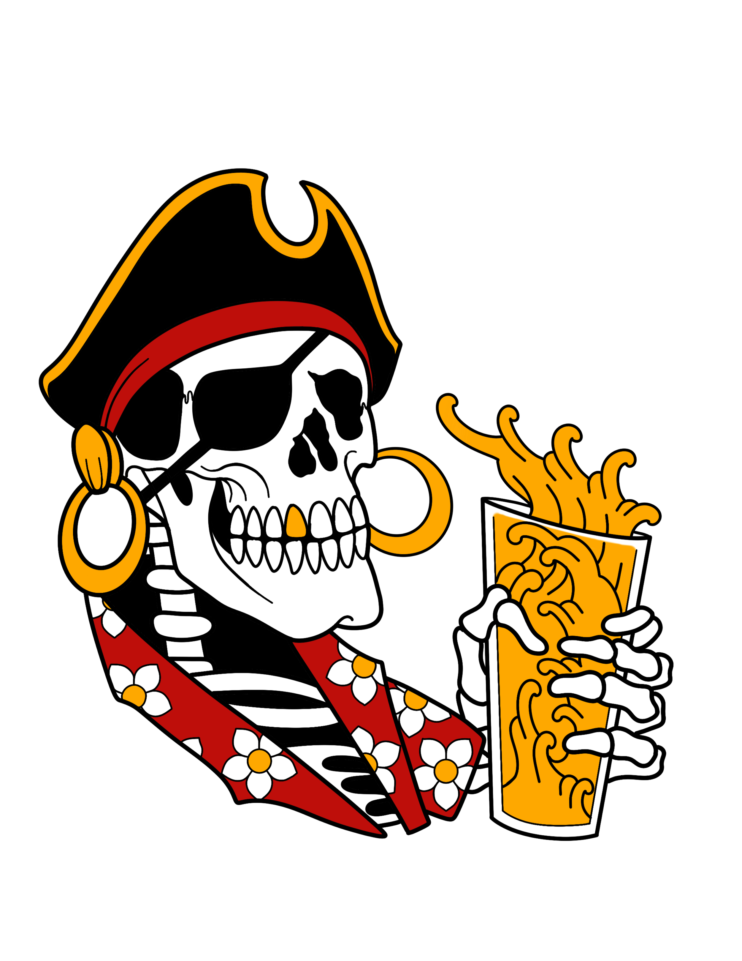 Drinkin' pirate skeleton