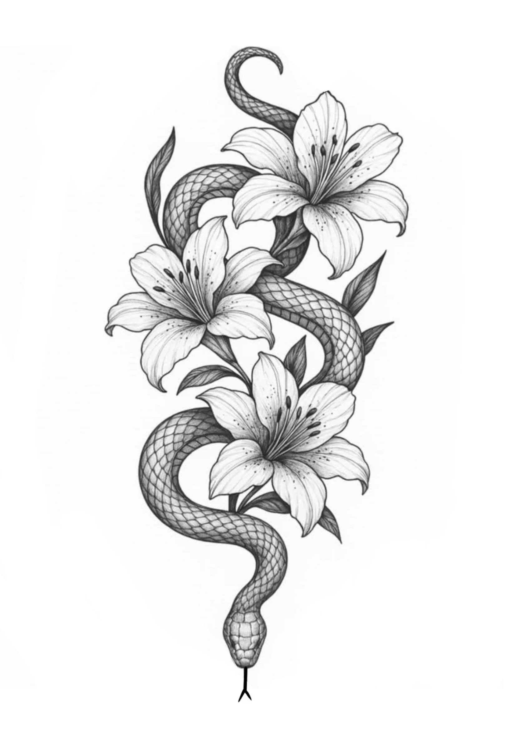 Snake with flowers