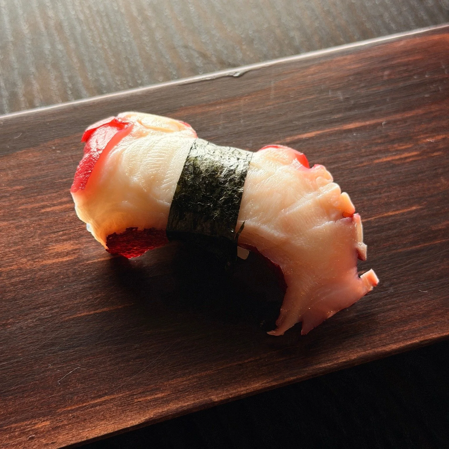 Octopus, often overlooked&mdash;but truly rewarding.
Tender with a gentle bite, finished to bring out its natural sweetness.

In Japan, it&rsquo;s loved not only for its texture, but for its health benefits&mdash;
high in protein, low in fat, and ric