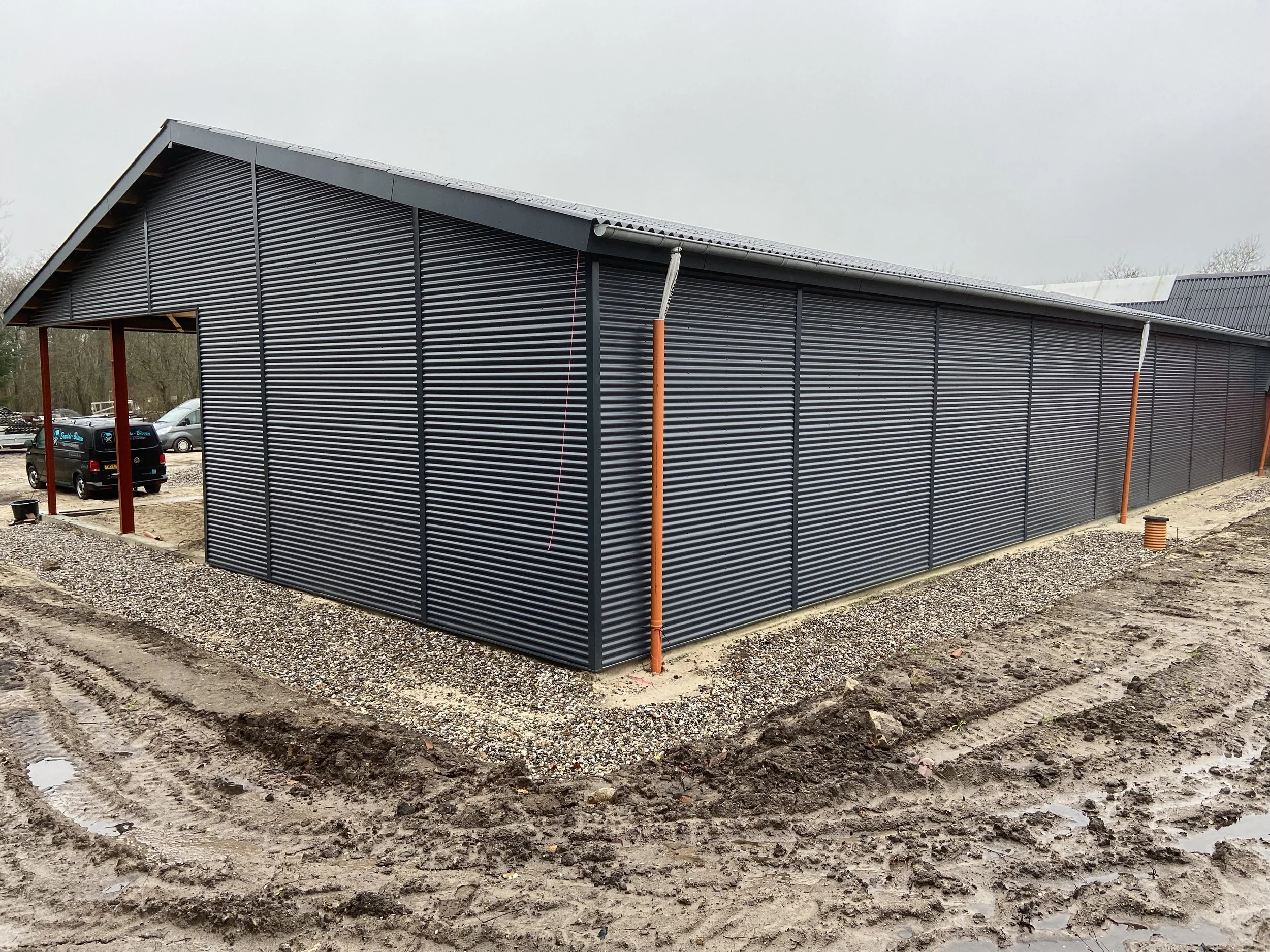 Projekt facade med sinus stålplader