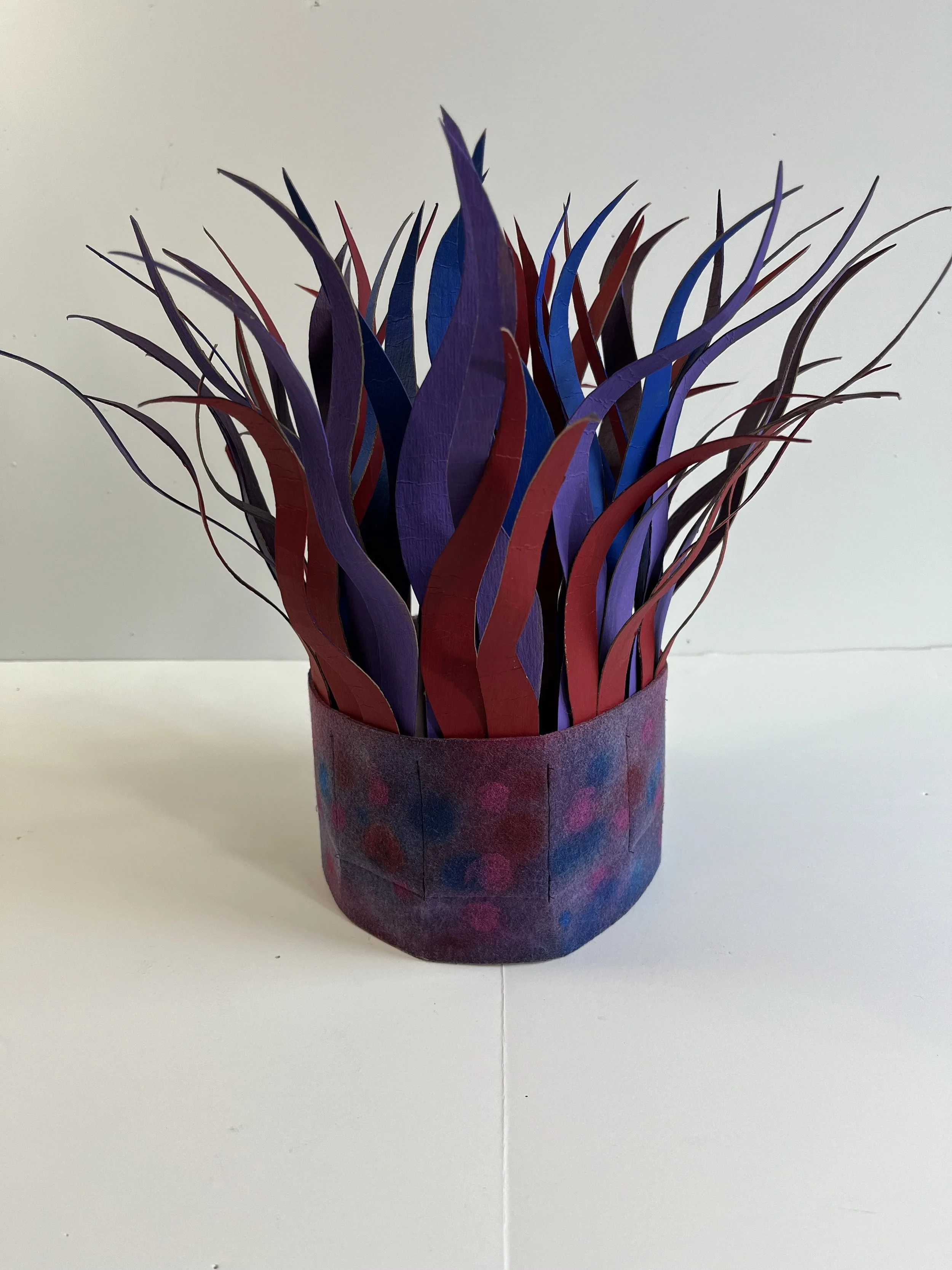 The Wavy Crowns Series 1:  Impressionist Red and Purple